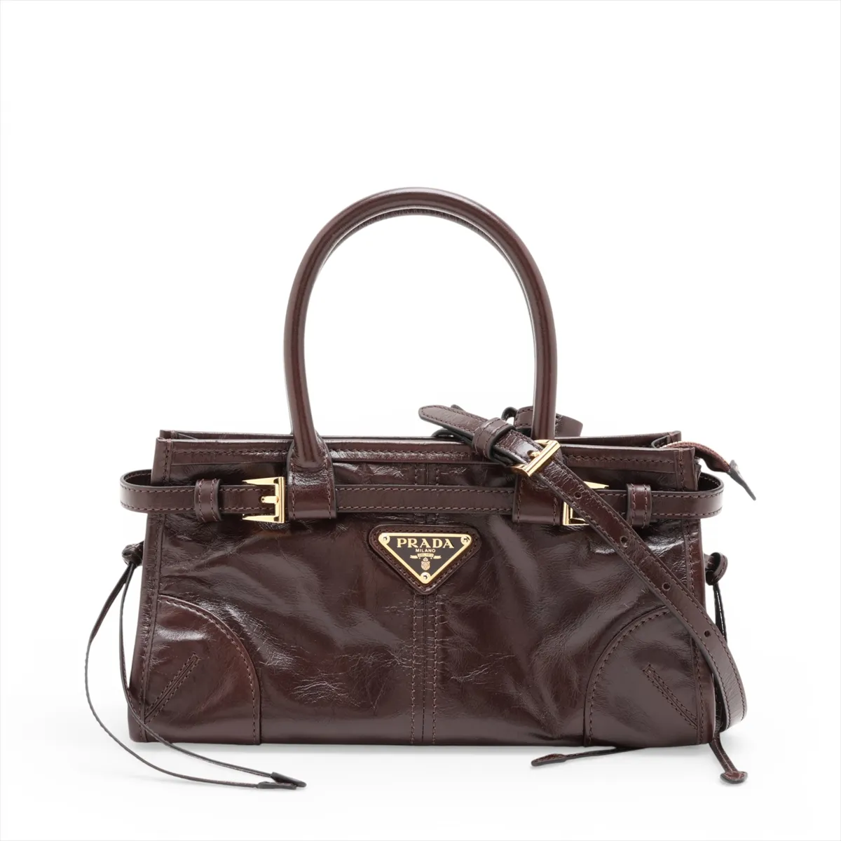 Bonnie Mini Leather 2-Way Handbag, Brown