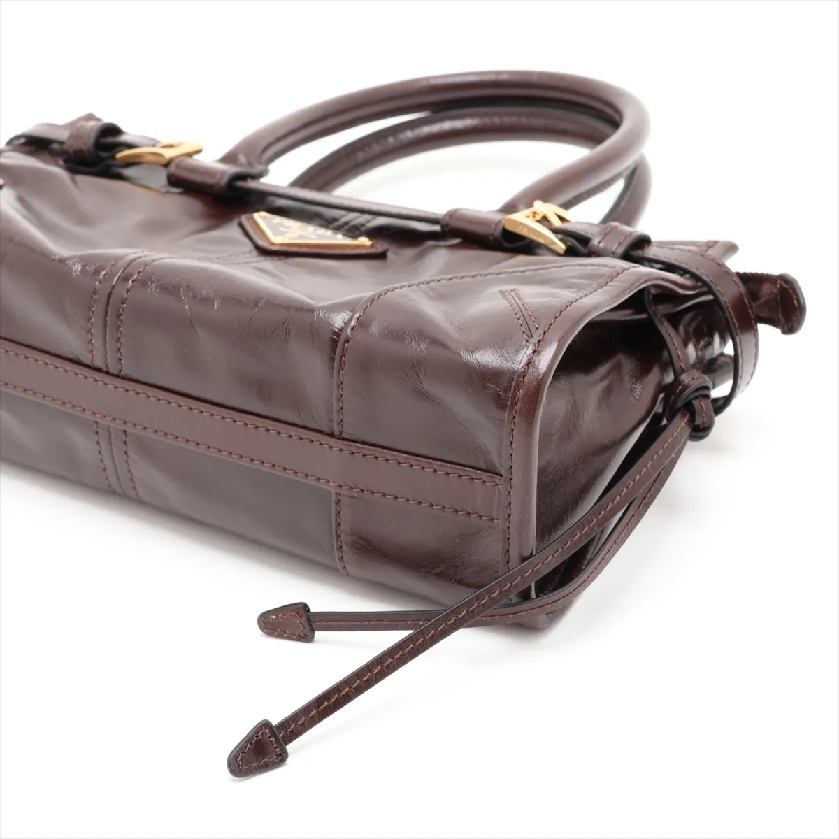 Bonnie Mini Leather 2-Way Handbag, Brown — view 3