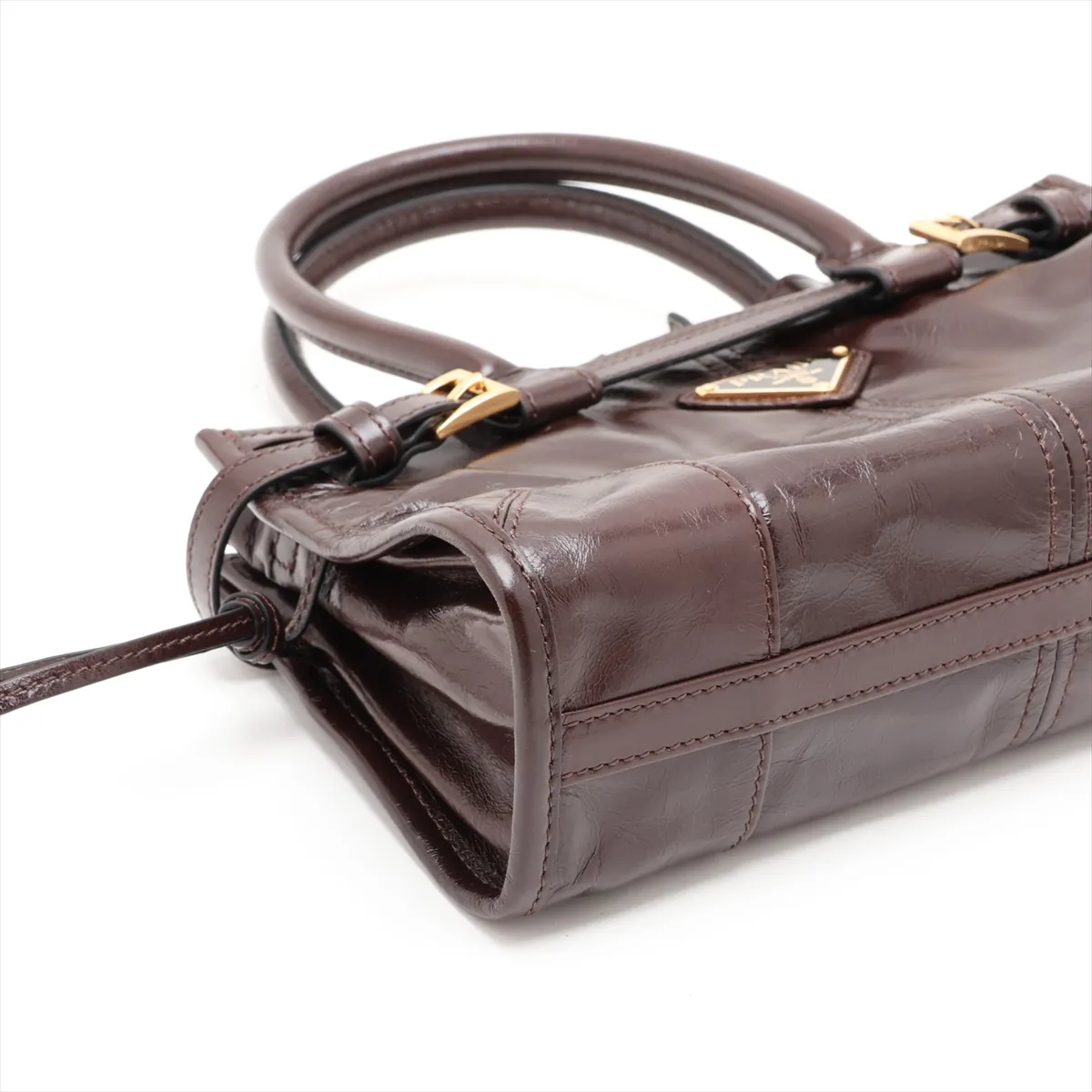 Bonnie Mini Leather 2-Way Handbag, Brown — view 4