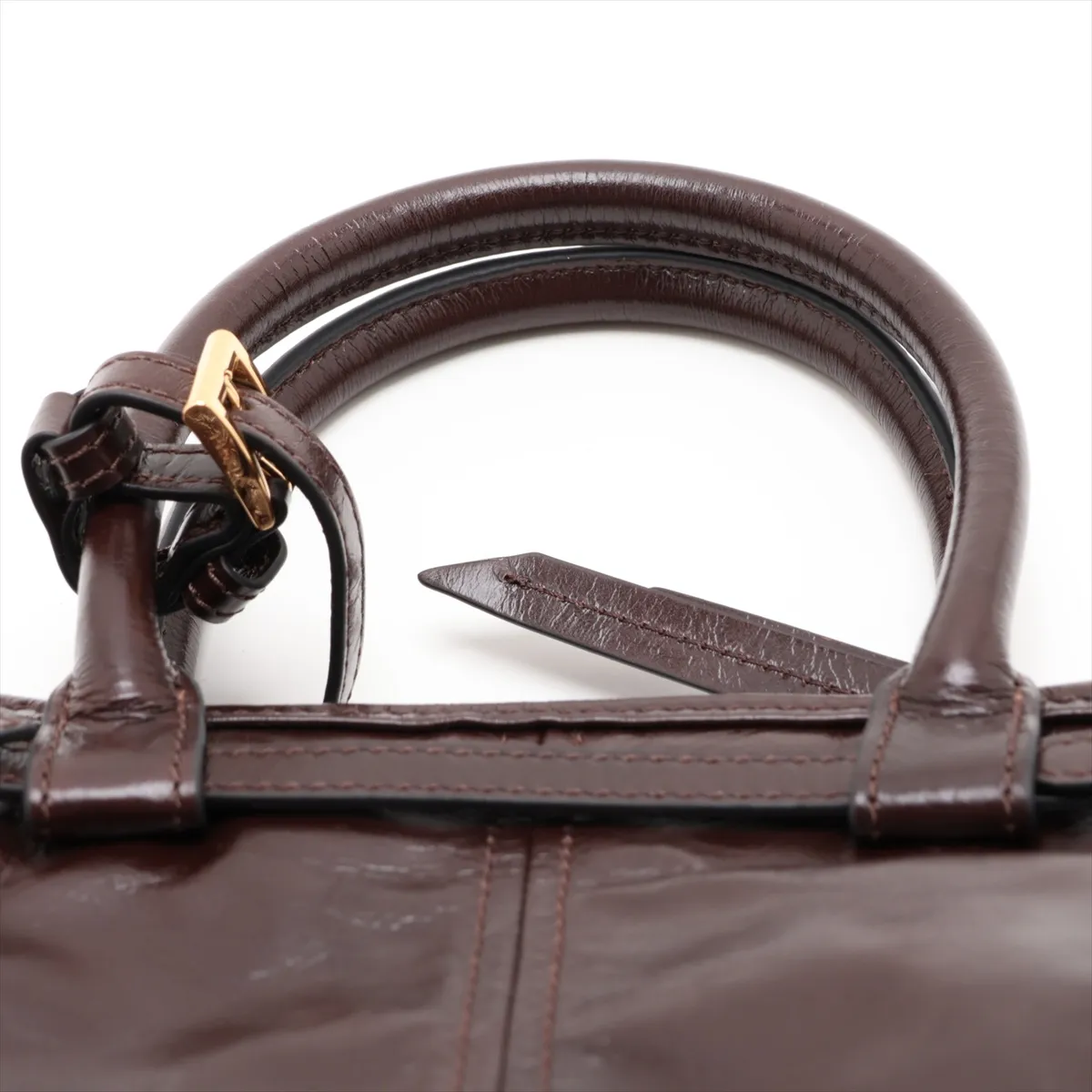 Bonnie Mini Leather 2-Way Handbag, Brown — view 6