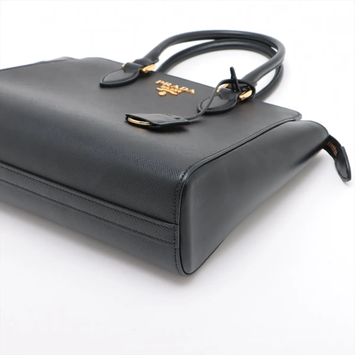 Saffiano Leather 2WAY Handbag Black 1BA113 — view 3