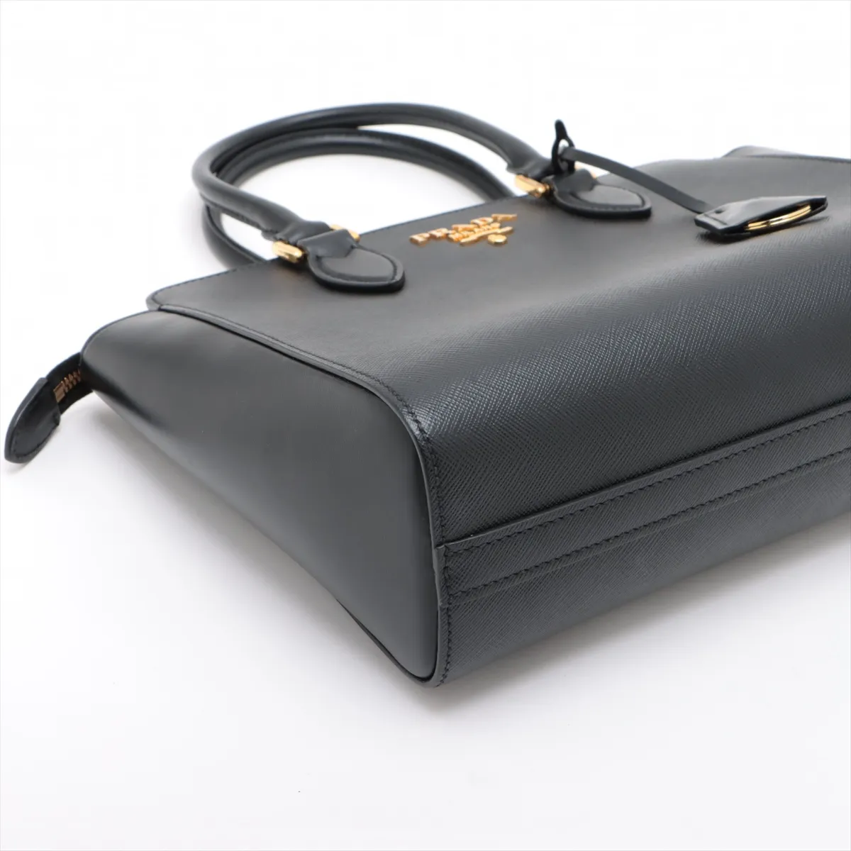Saffiano Leather 2WAY Handbag Black 1BA113 — view 4