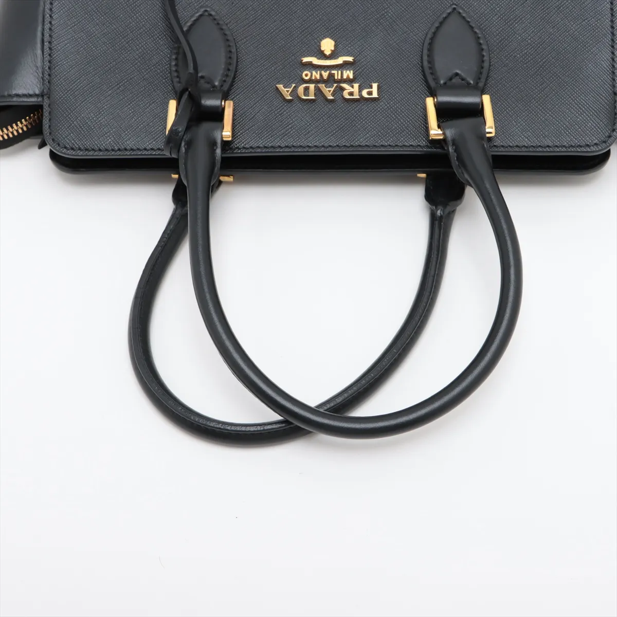 Saffiano Leather 2WAY Handbag Black 1BA113 — view 5