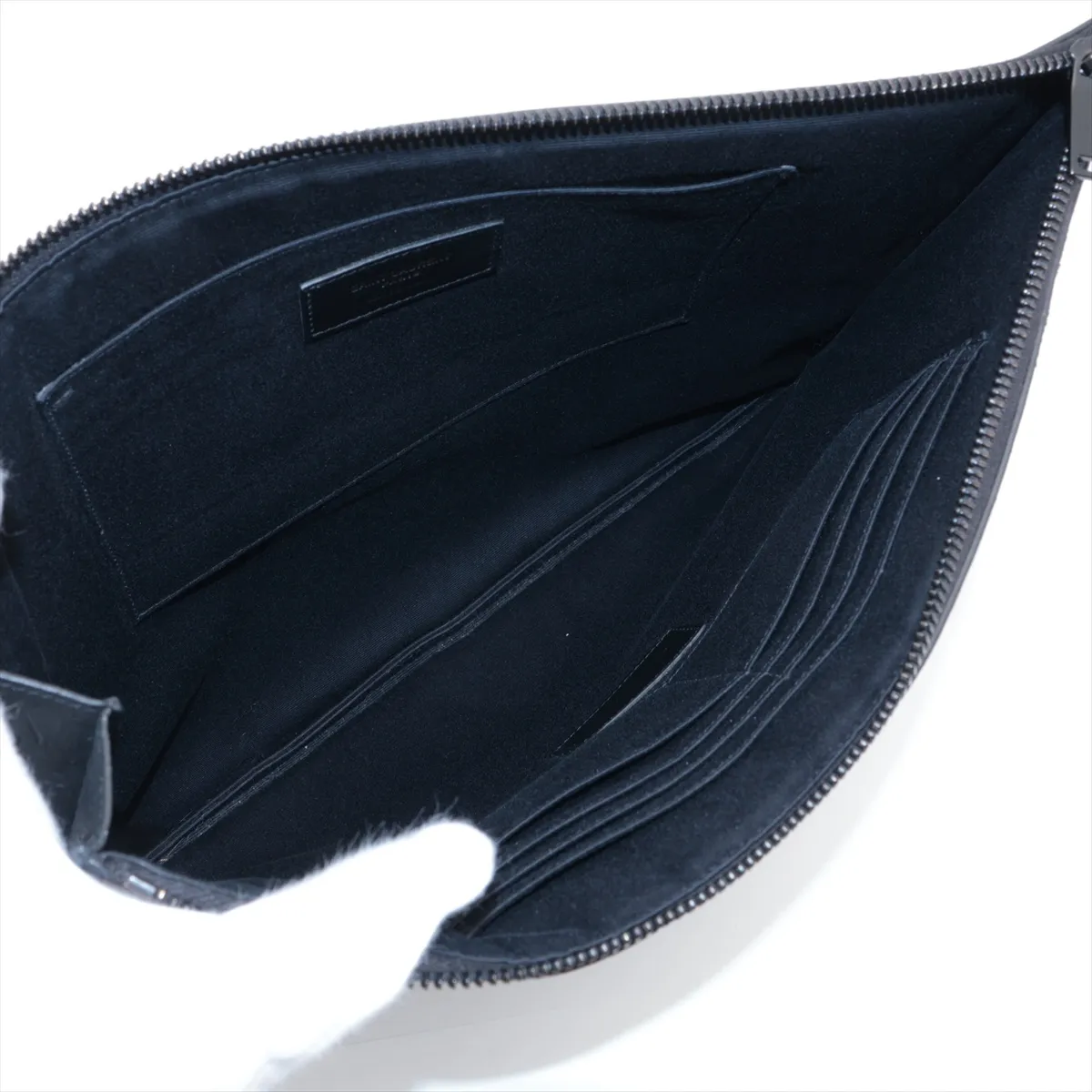 Croco Embossed Clutch Bag Black 534680 — view 5
