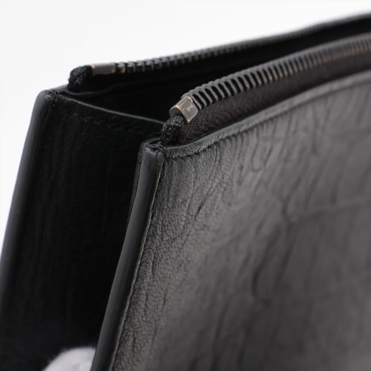 Croco Embossed Clutch Bag Black 534680 — view 9