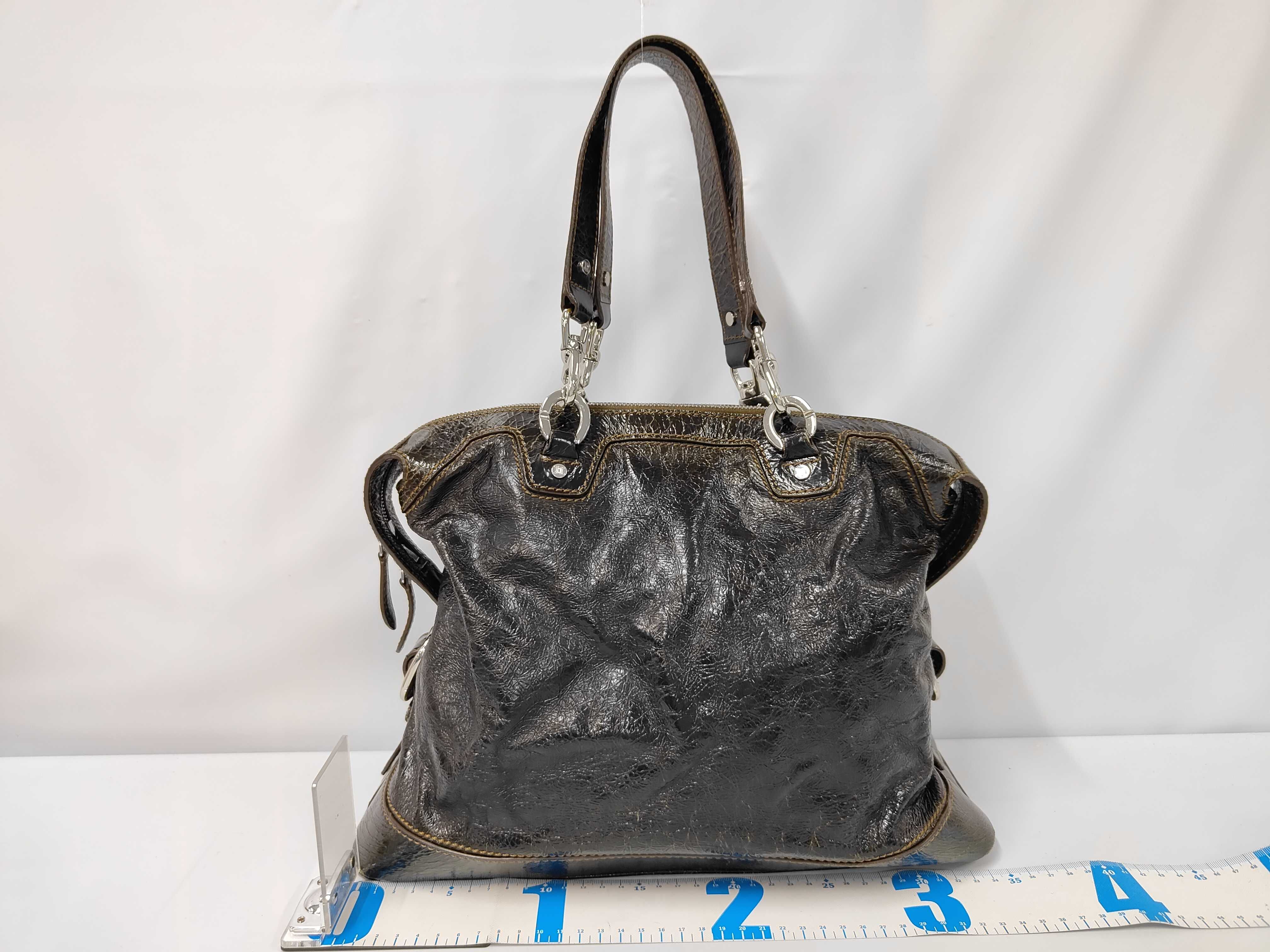 handbag, leather, brown handbag — view 2