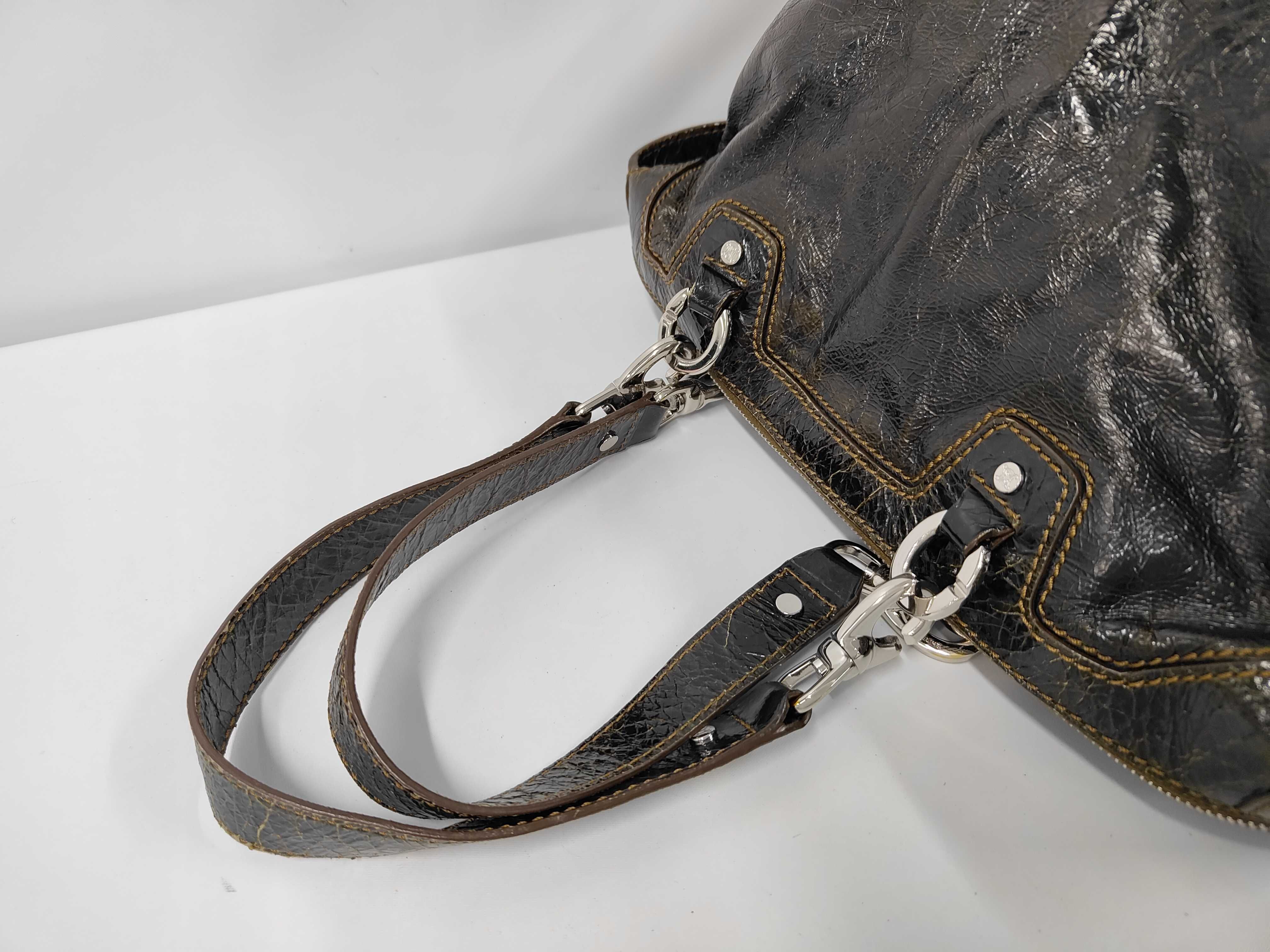 handbag, leather, brown handbag — view 5