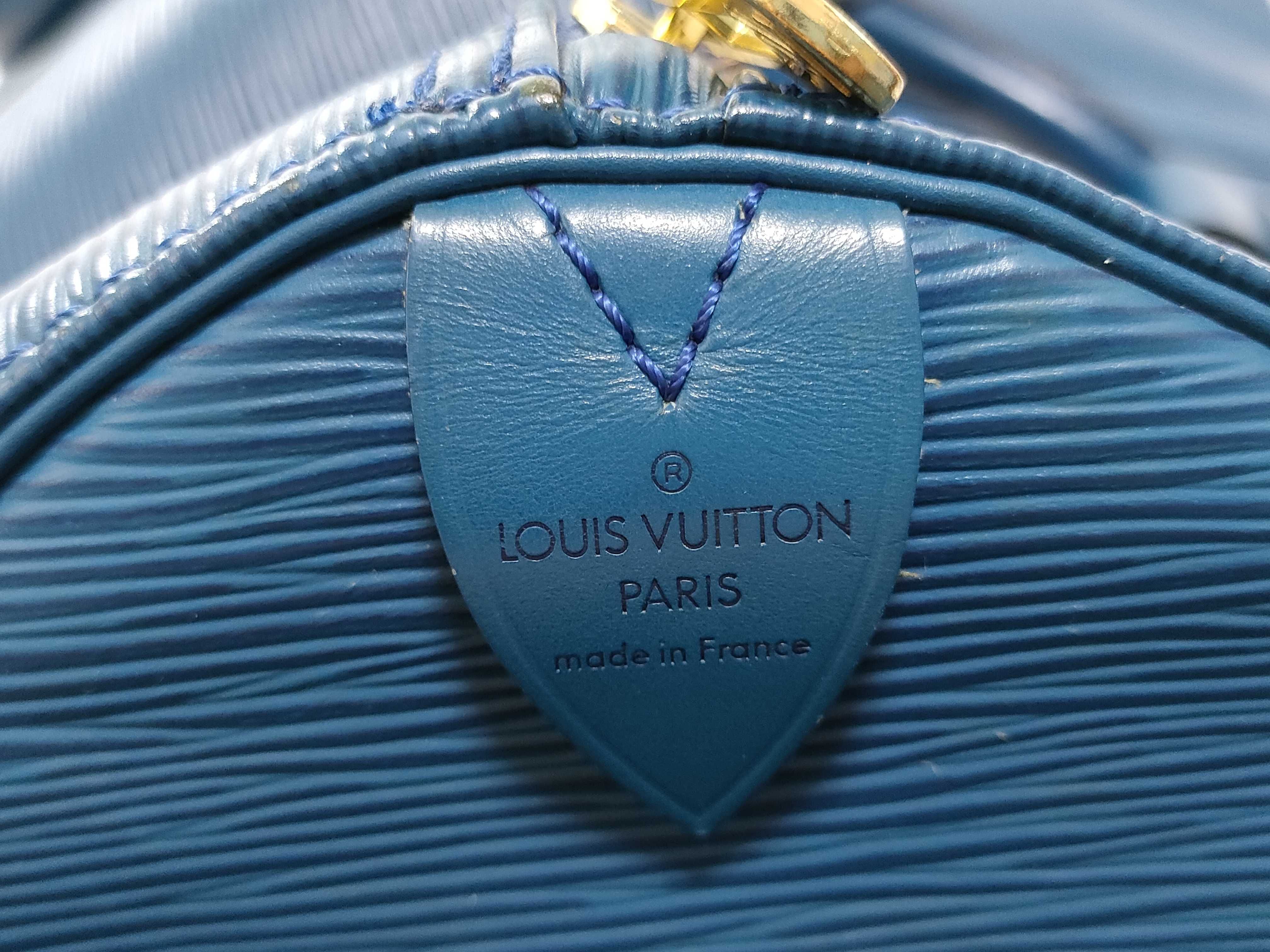 Epi Keepall 55 Blue Boston Bag — view 12