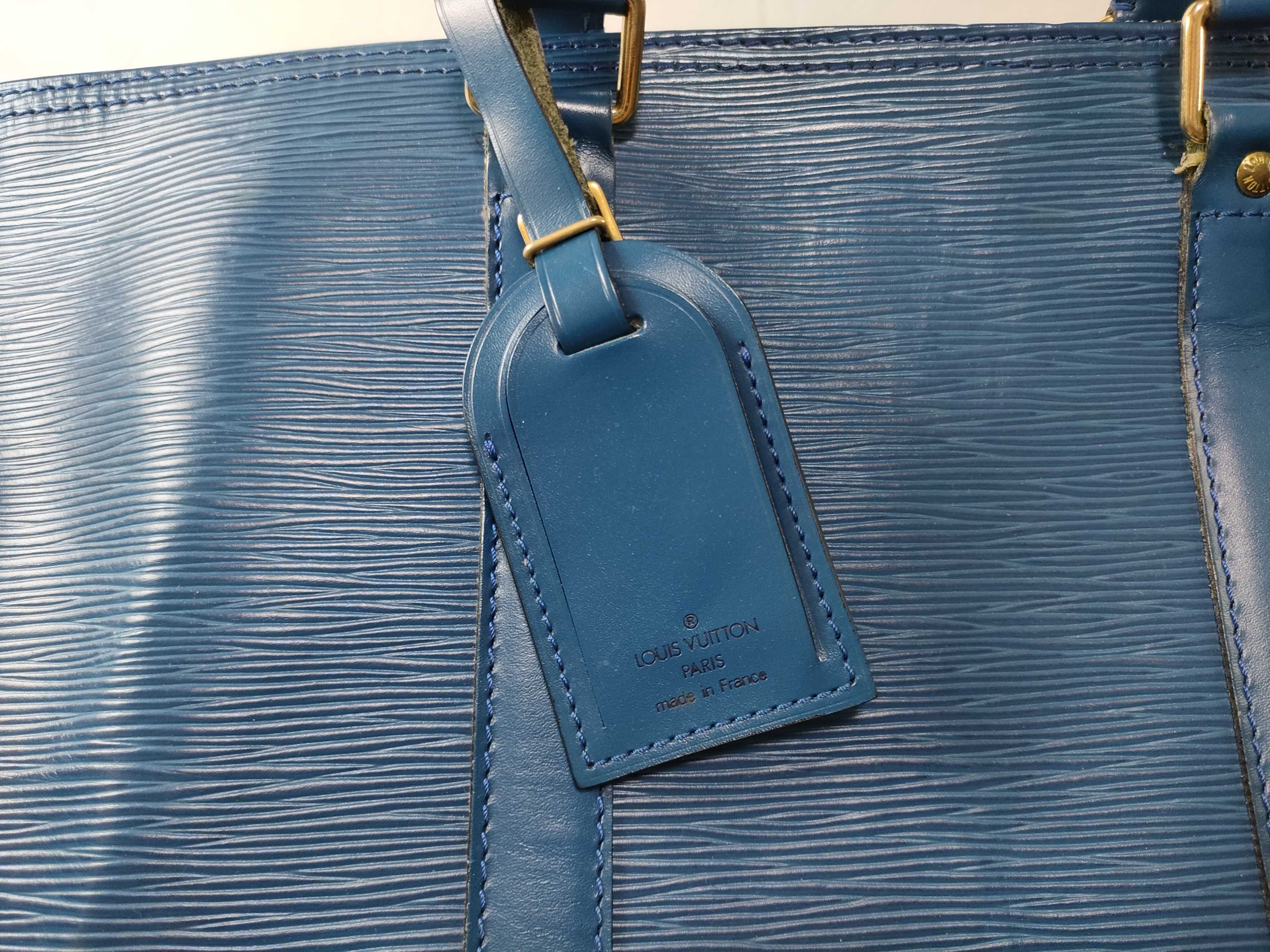 Epi Keepall 55 Blue Boston Bag — view 4