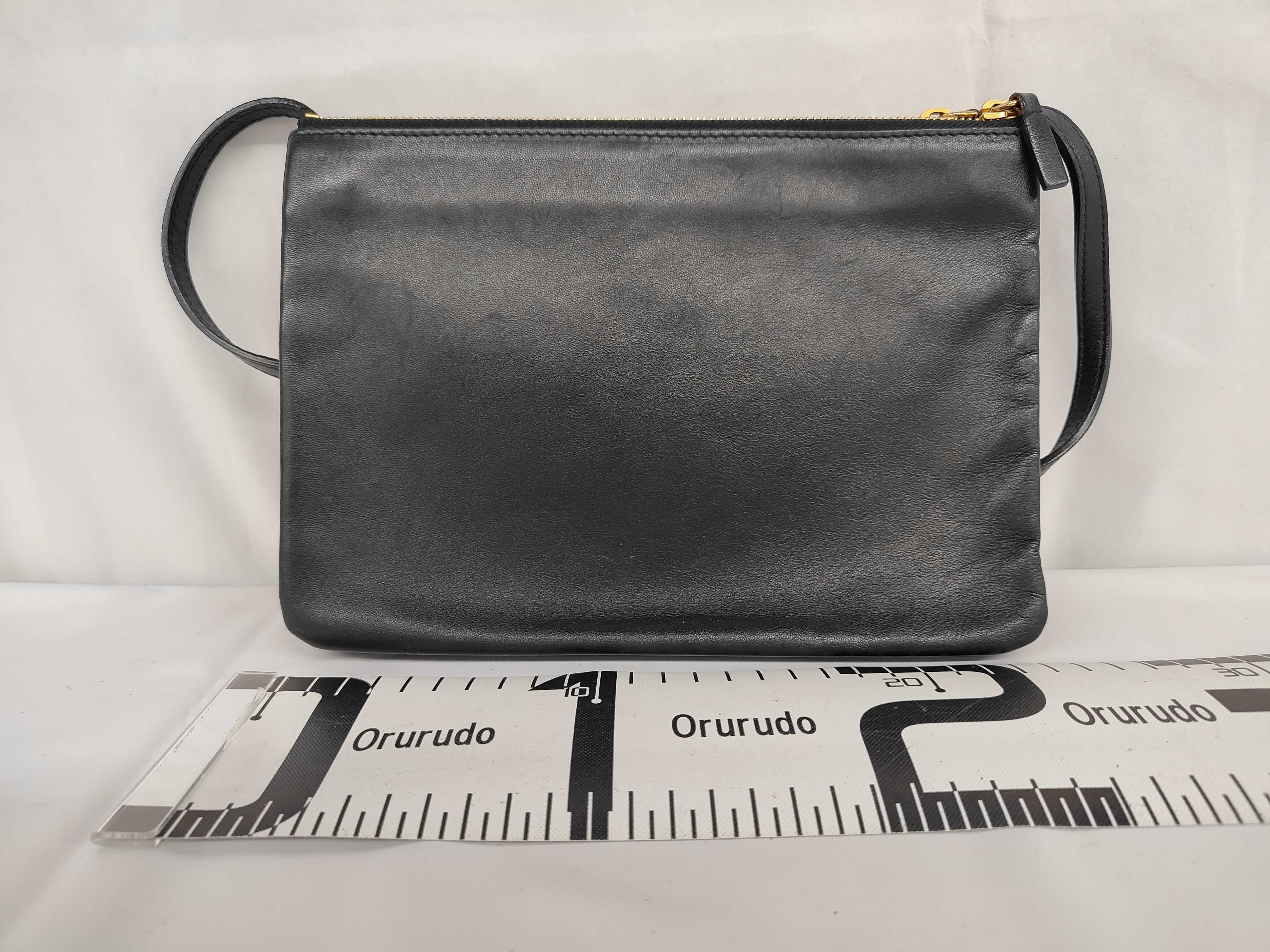 Trio Black Leather Shoulder Bag — view 2