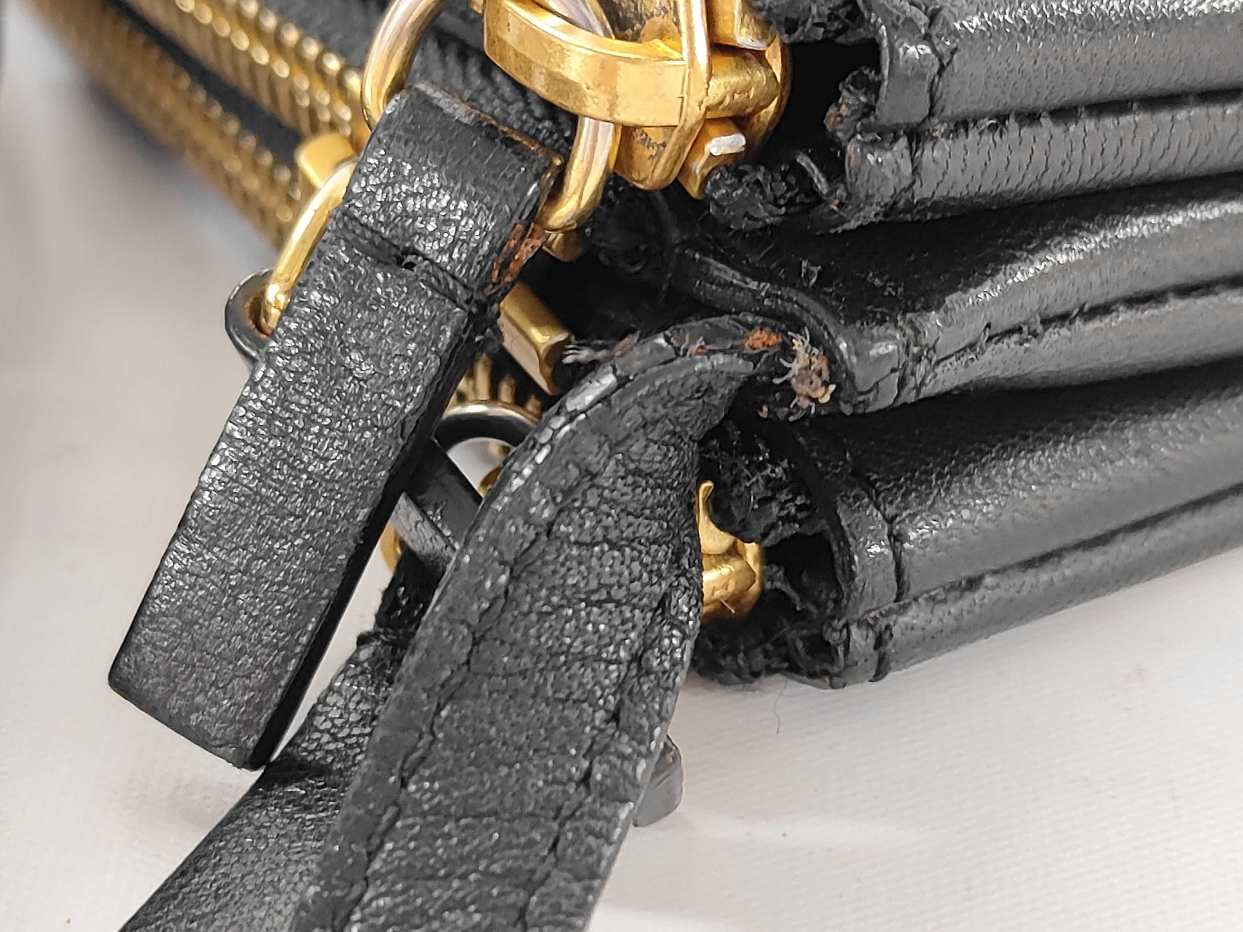 Trio Black Leather Shoulder Bag — view 4
