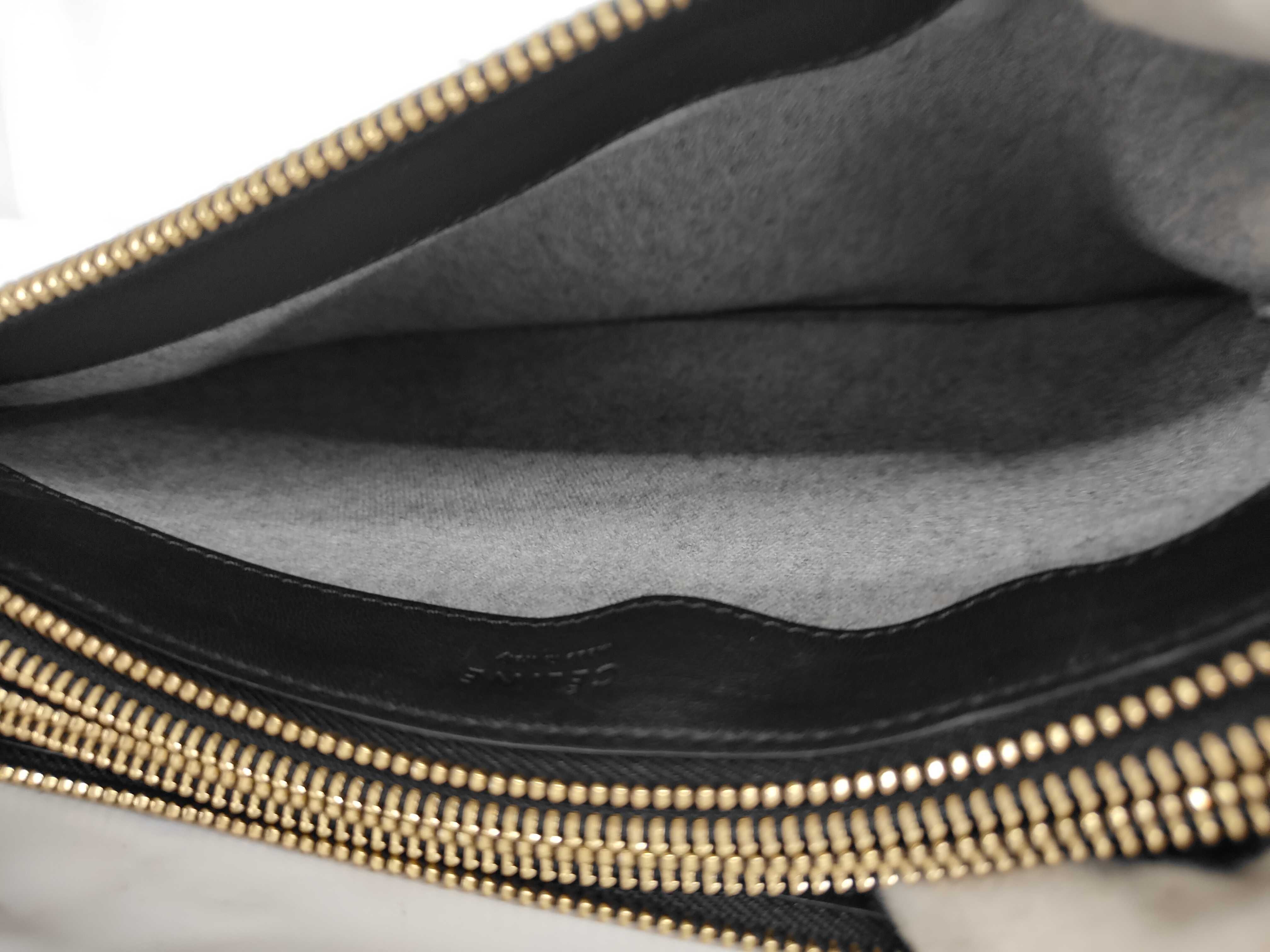 Trio Black Leather Shoulder Bag — view 7