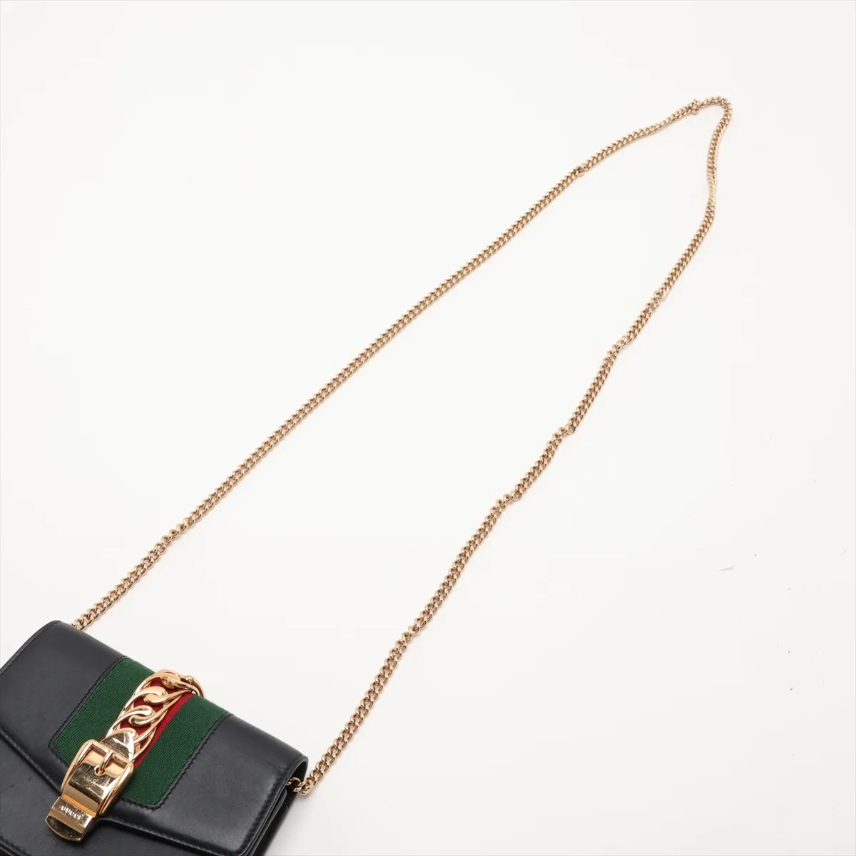 Sylvie 494646 Leather Chain Shoulder Bag, Black — view 5