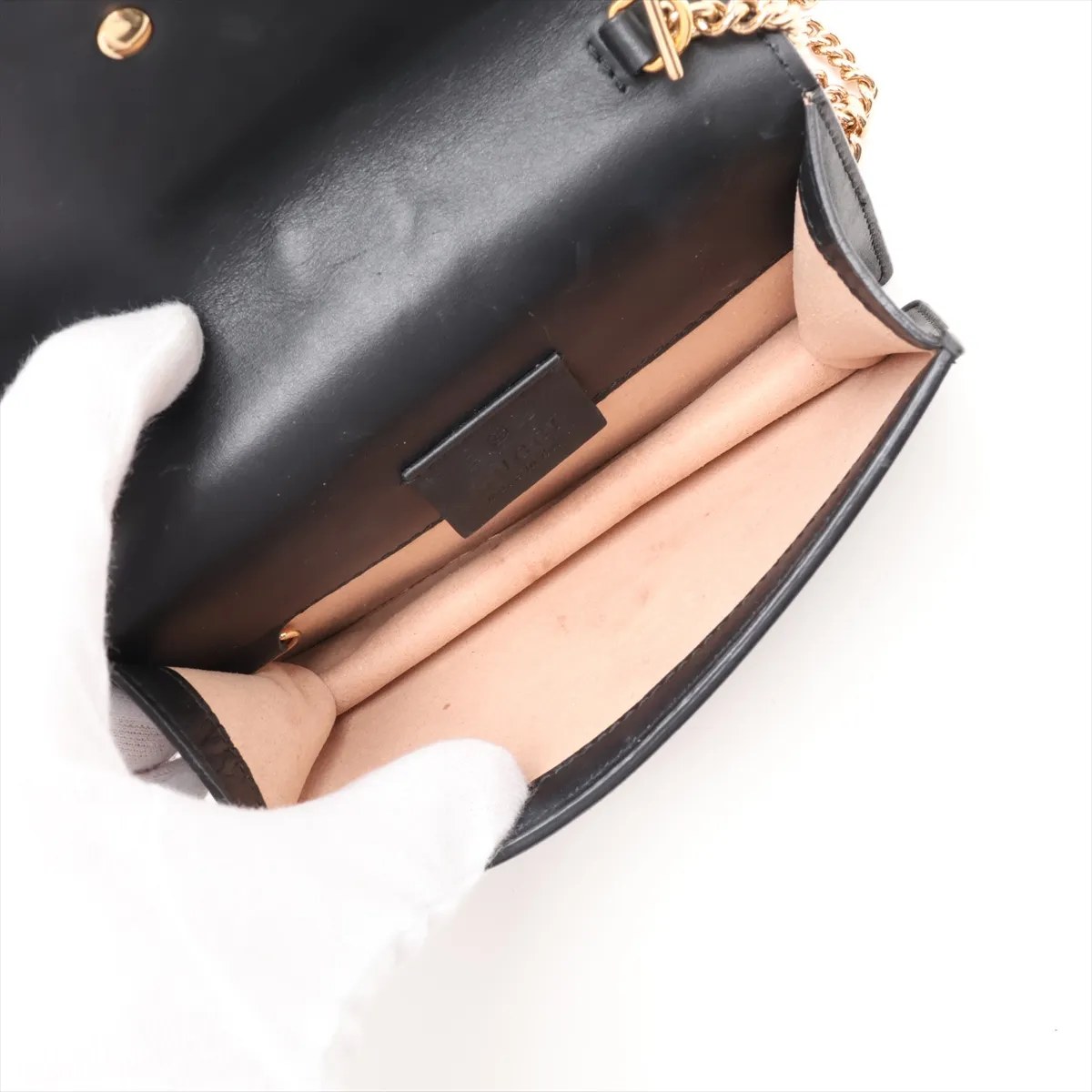 Sylvie 494646 Leather Chain Shoulder Bag, Black — view 6