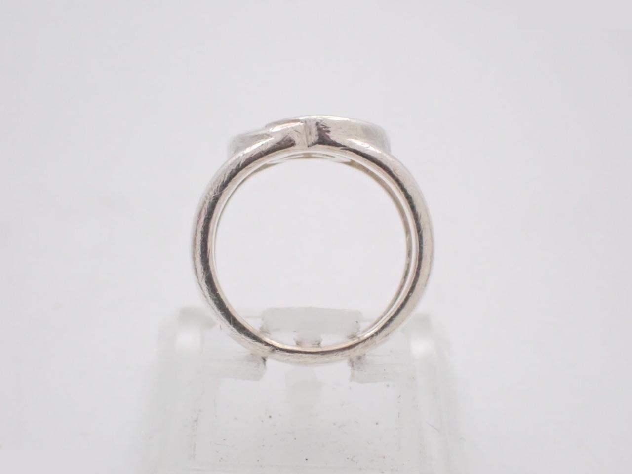 Interlocking ring, SV925, 4.1g, stamped "17", actual size #3 — view 3