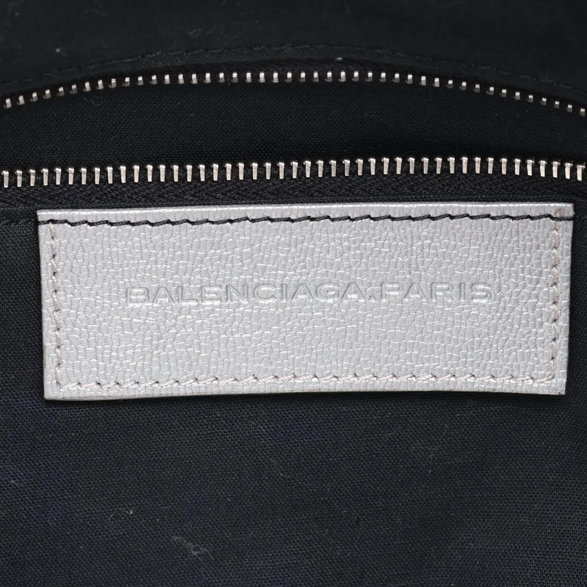 Classic Velo Leather 2-Way Handbag, Silver, 235216 — view 13