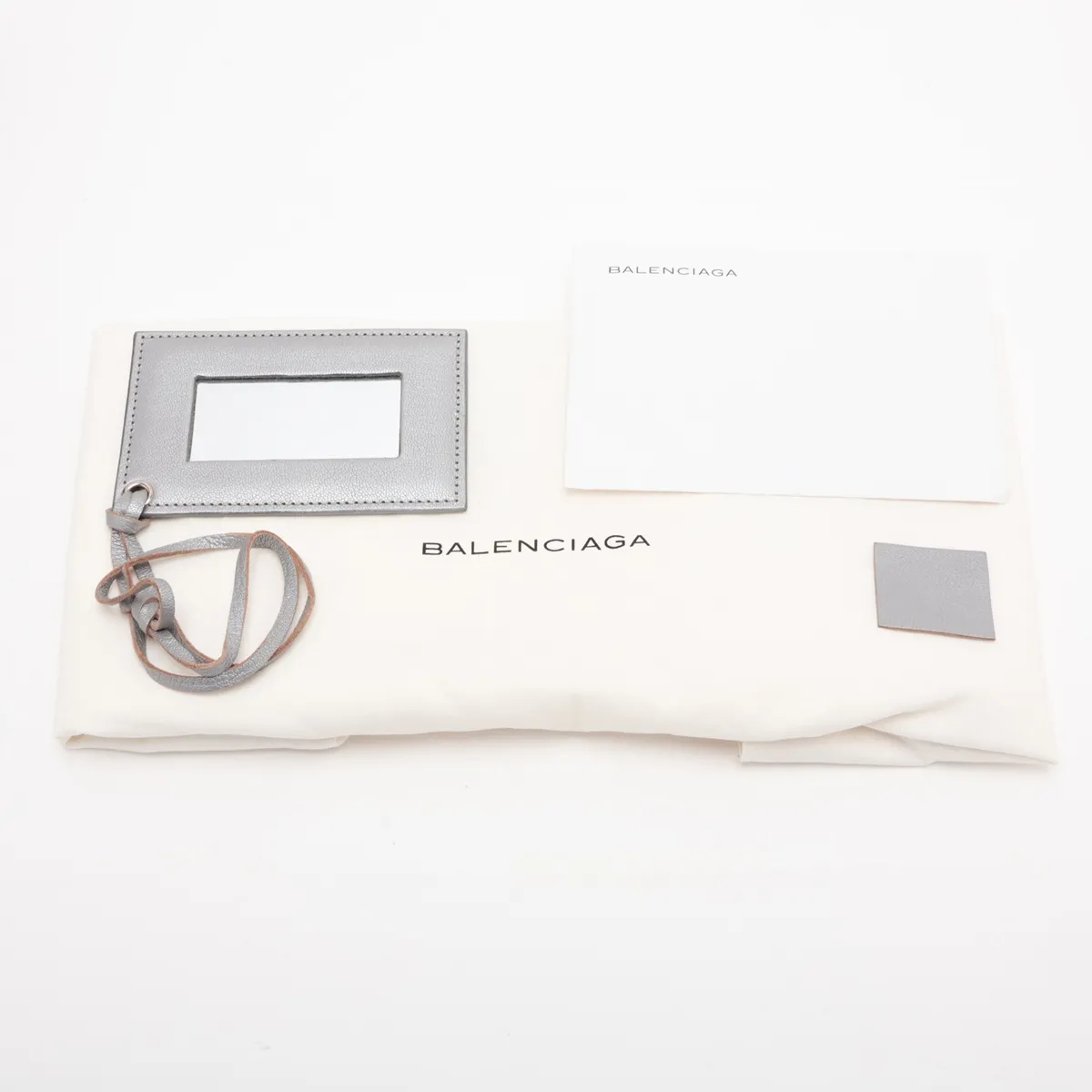 Classic Velo Leather 2-Way Handbag, Silver, 235216 — view 14