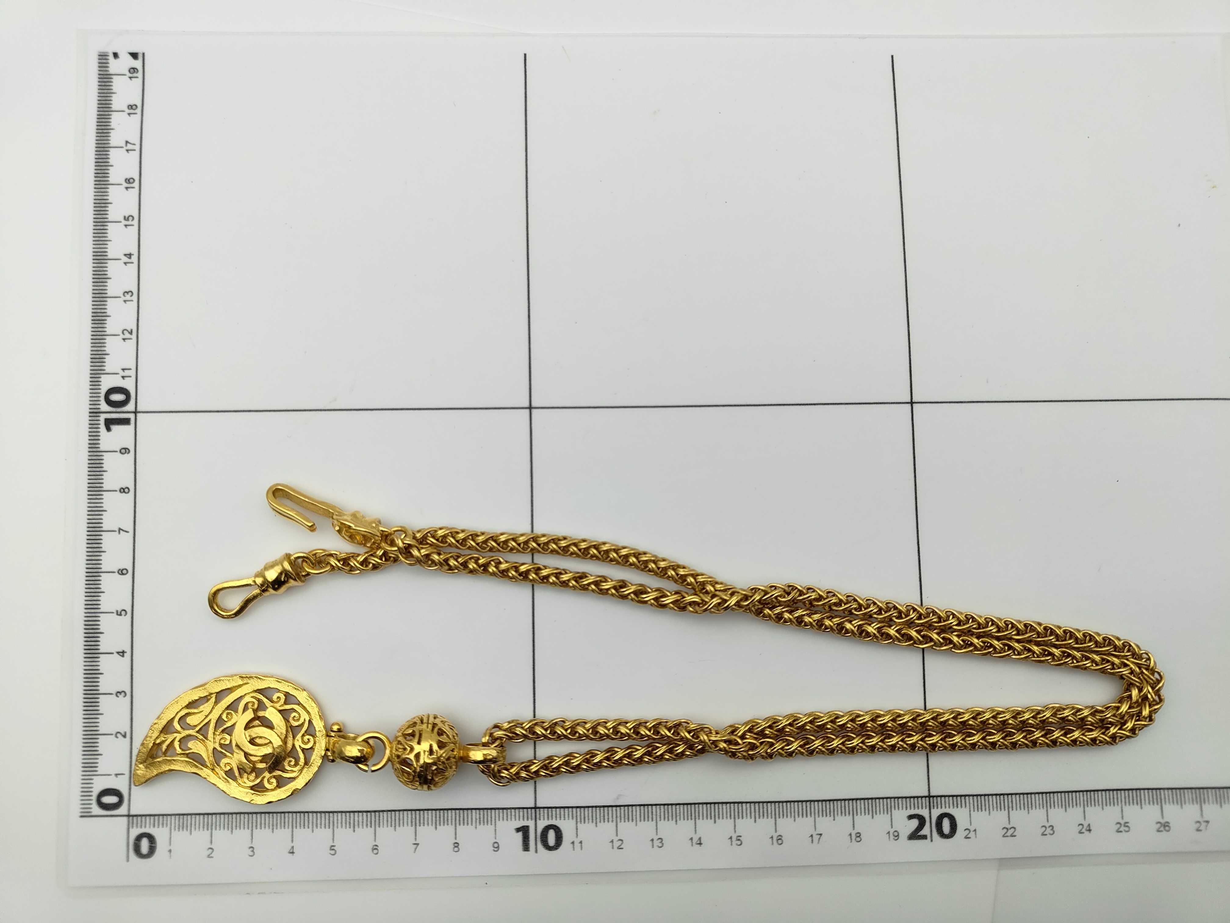 Vintage Coco Mark Pendant Gold 90g Necklace — view 7