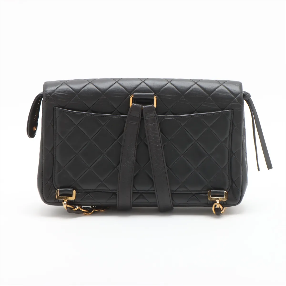 Matelasse Lambskin Chain Backpack Black Gold Hardware 3944559 3rd Series — view 2