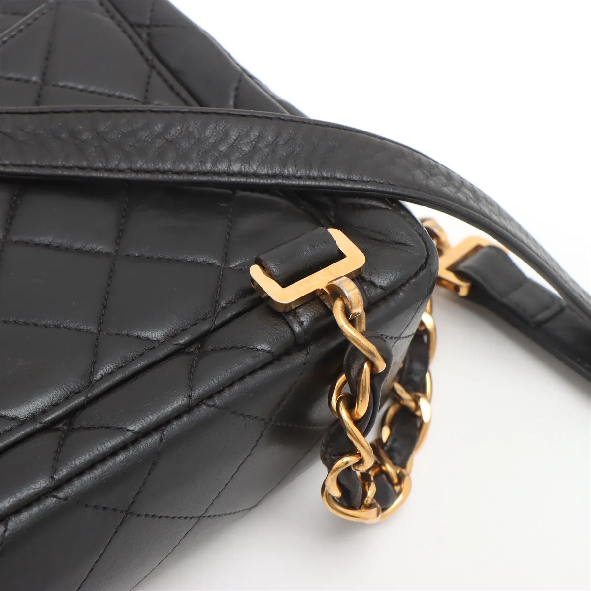 Matelasse Lambskin Chain Backpack Black Gold Hardware 3944559 3rd Series — view 14