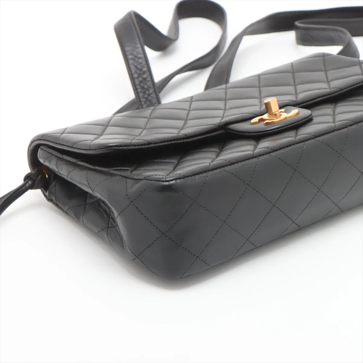 Matelasse Lambskin Chain Backpack Black Gold Hardware 3944559 3rd Series — view 4