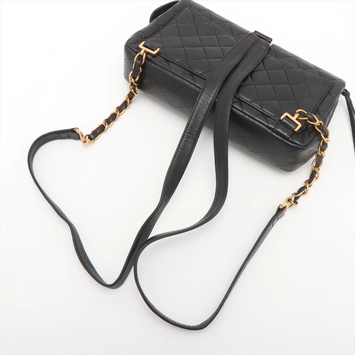 Matelasse Lambskin Chain Backpack Black Gold Hardware 3944559 3rd Series — view 5