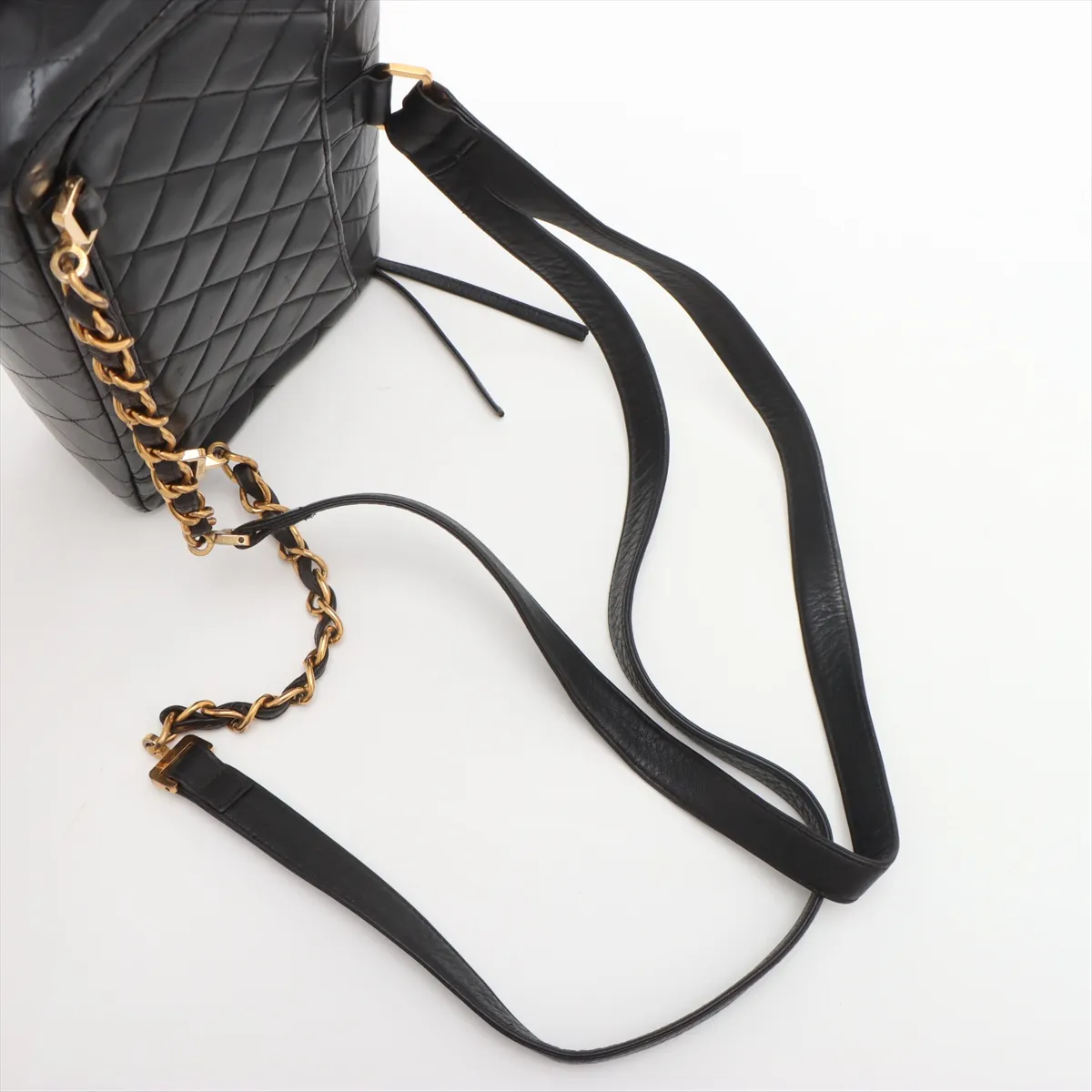 Matelasse Lambskin Chain Backpack Black Gold Hardware 3944559 3rd Series — view 6