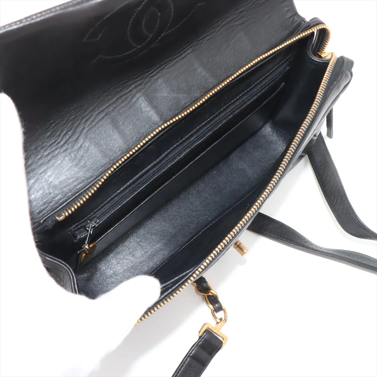 Matelasse Lambskin Chain Backpack Black Gold Hardware 3944559 3rd Series — view 7