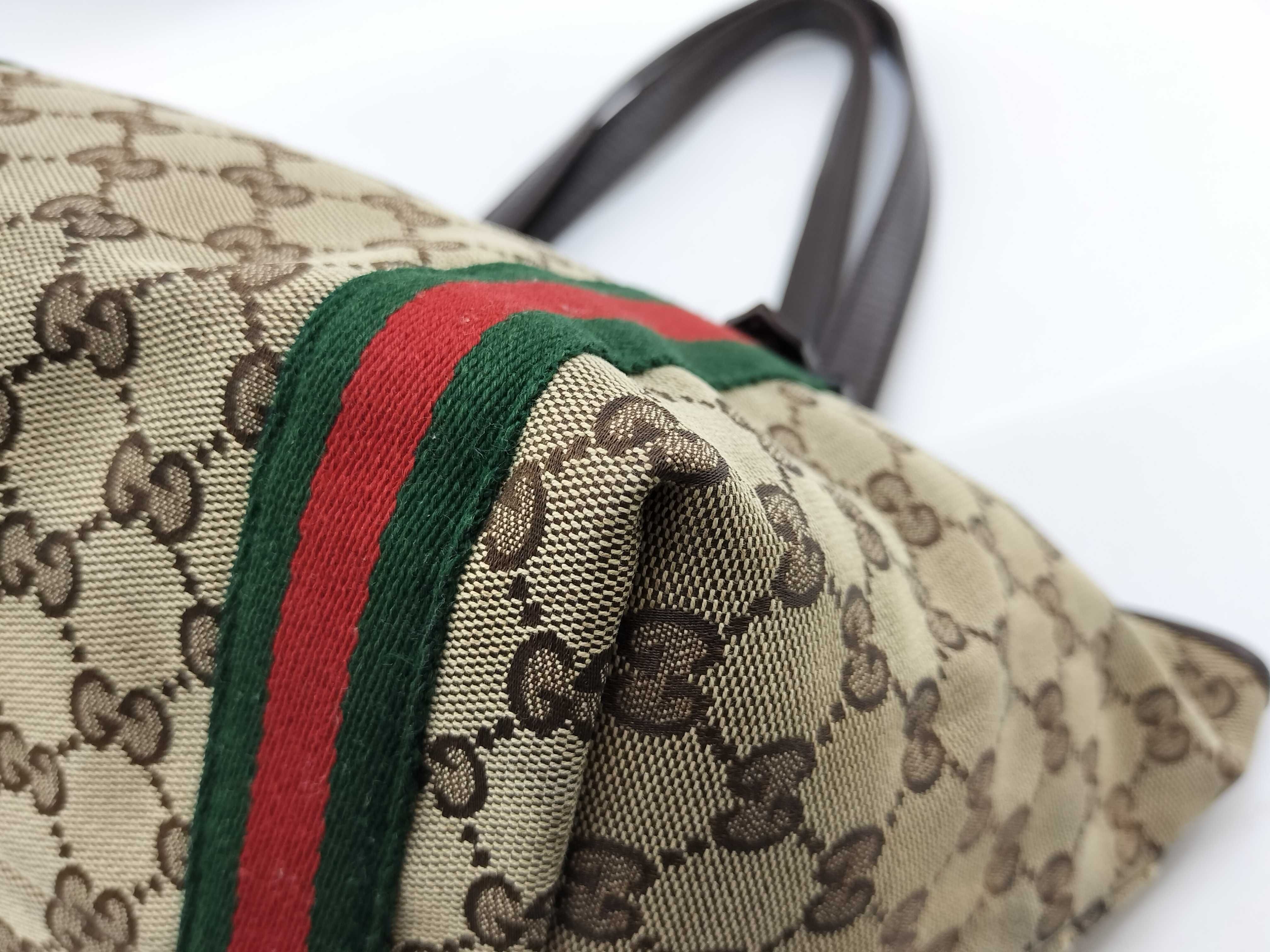GG Canvas Tote Bag, Canvas Sherry Line Tote Bag — view 4