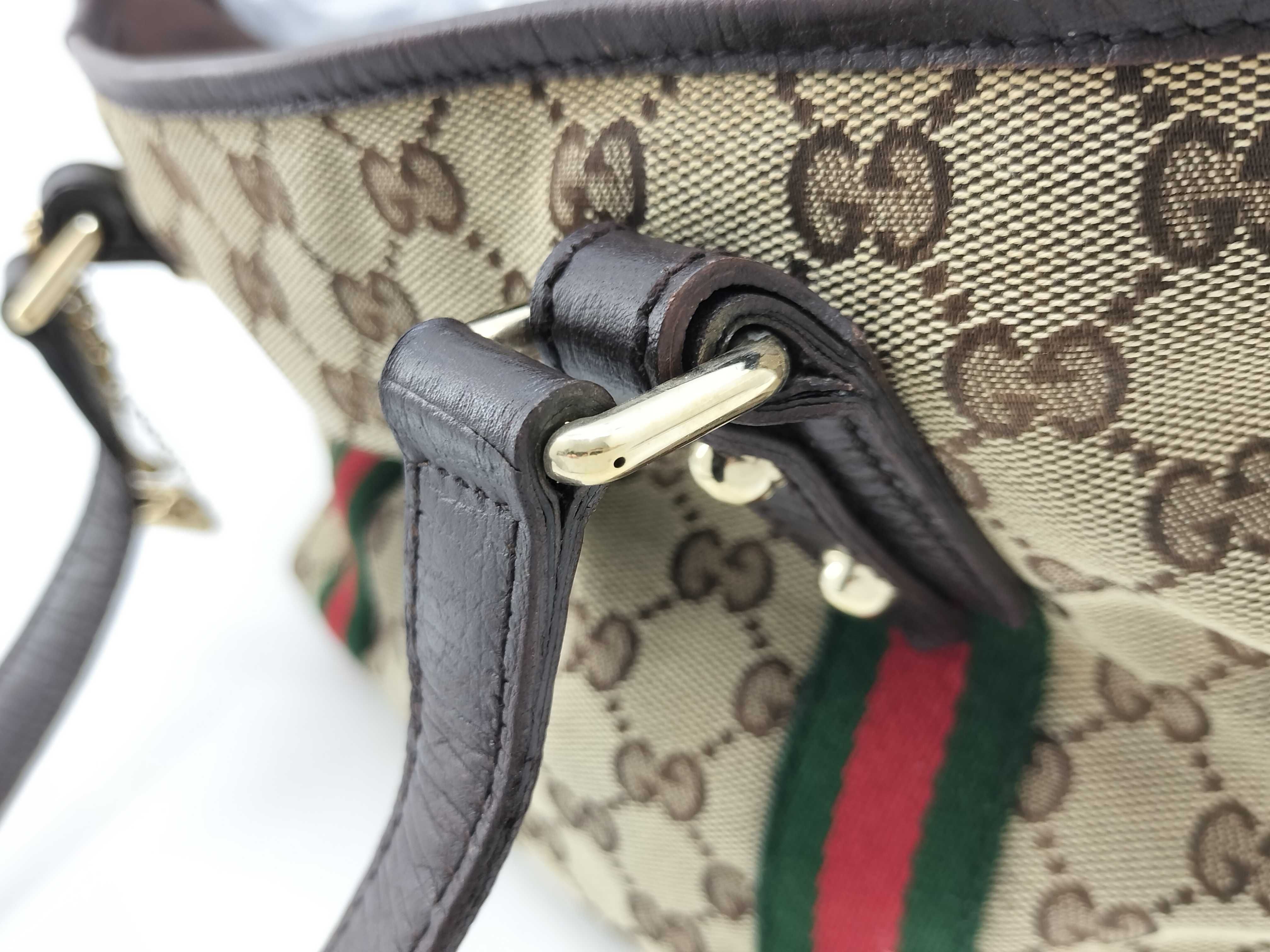 GG Canvas Tote Bag, Canvas Sherry Line Tote Bag — view 7