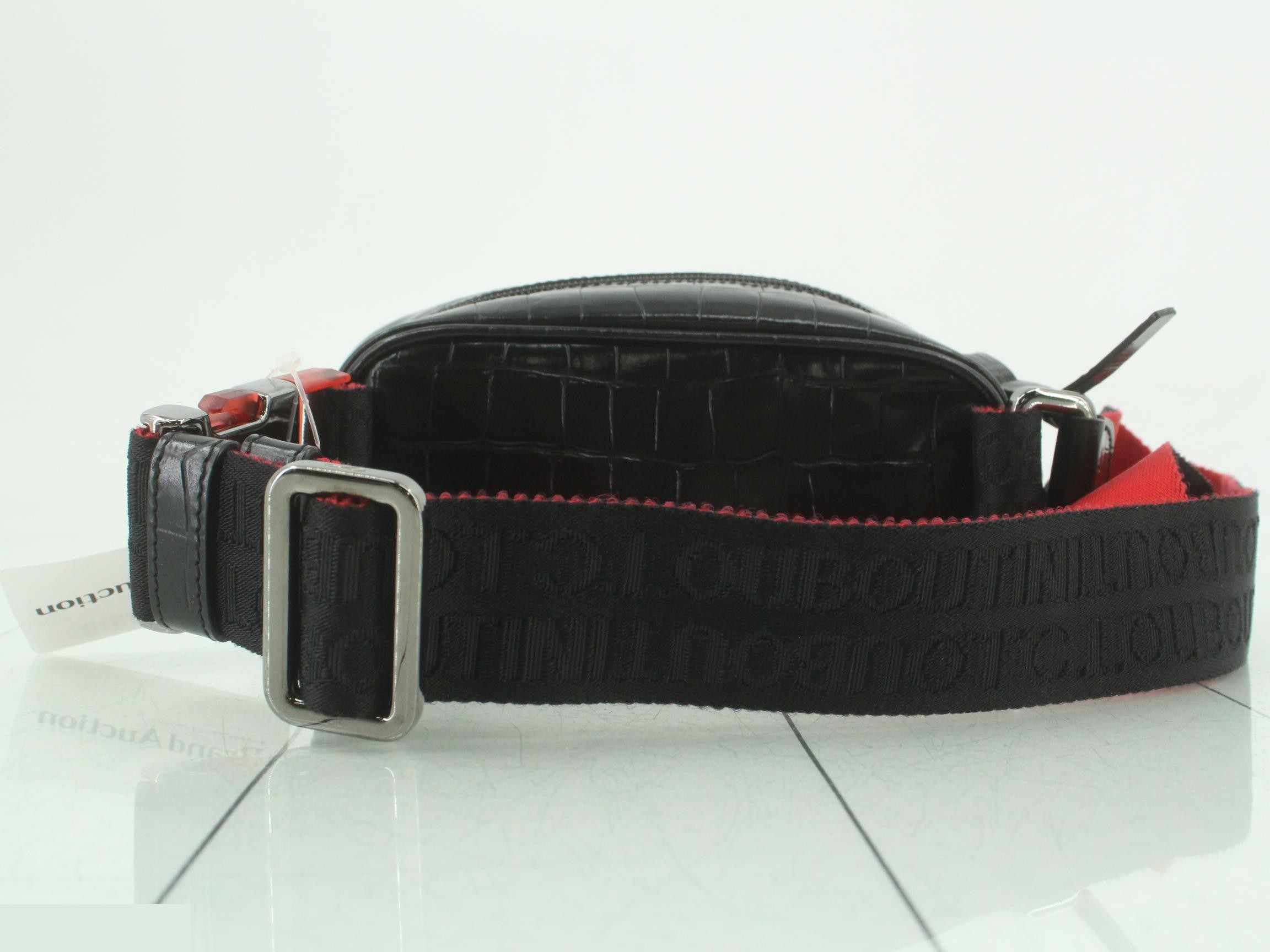Waist bag, leather, crocodile embossed, studs — view 2