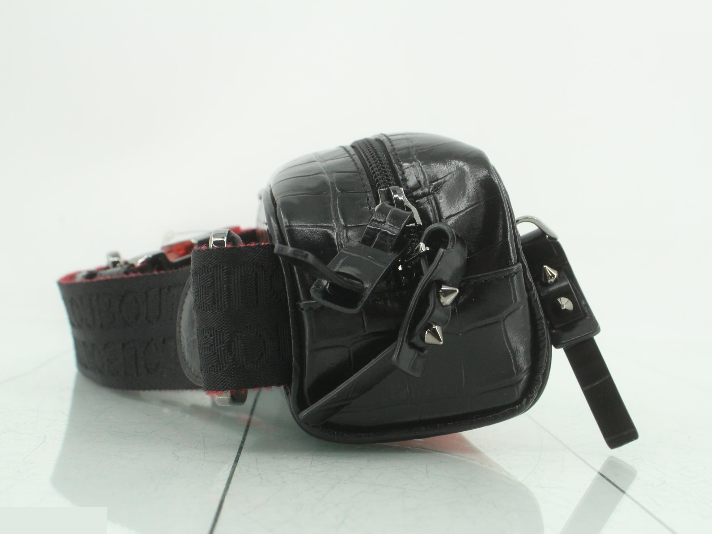 Waist bag, leather, crocodile embossed, studs — view 4