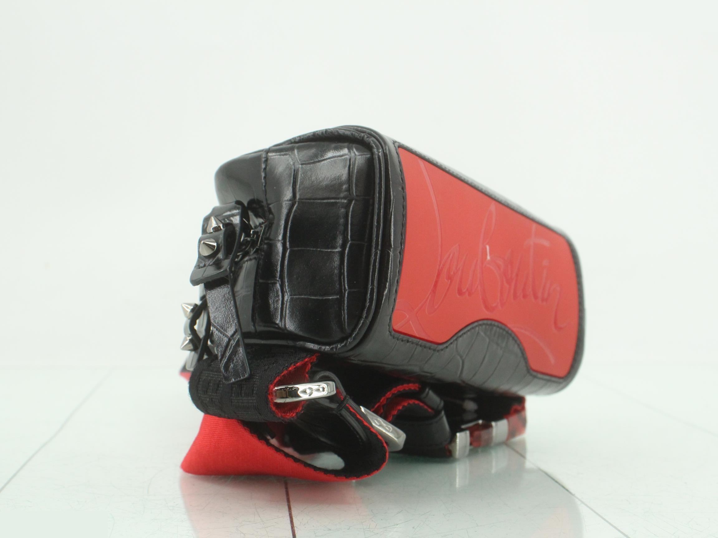 Waist bag, leather, crocodile embossed, studs — view 5