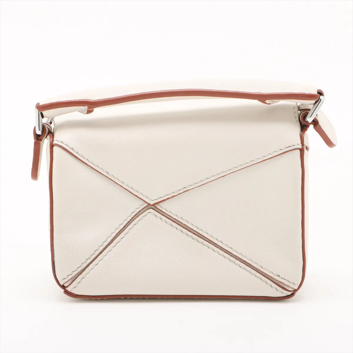 Nano Puzzle Leather 2WAY Handbag White — view 2