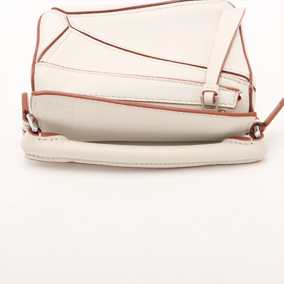 Nano Puzzle Leather 2WAY Handbag White — view 5