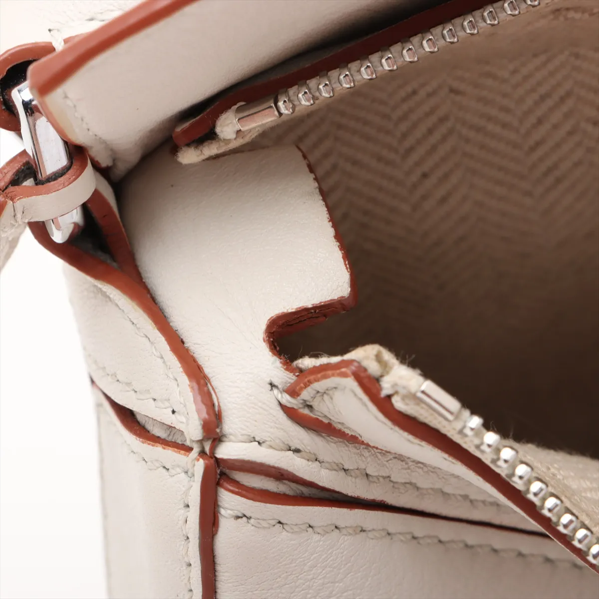 Nano Puzzle Leather 2WAY Handbag White — view 10