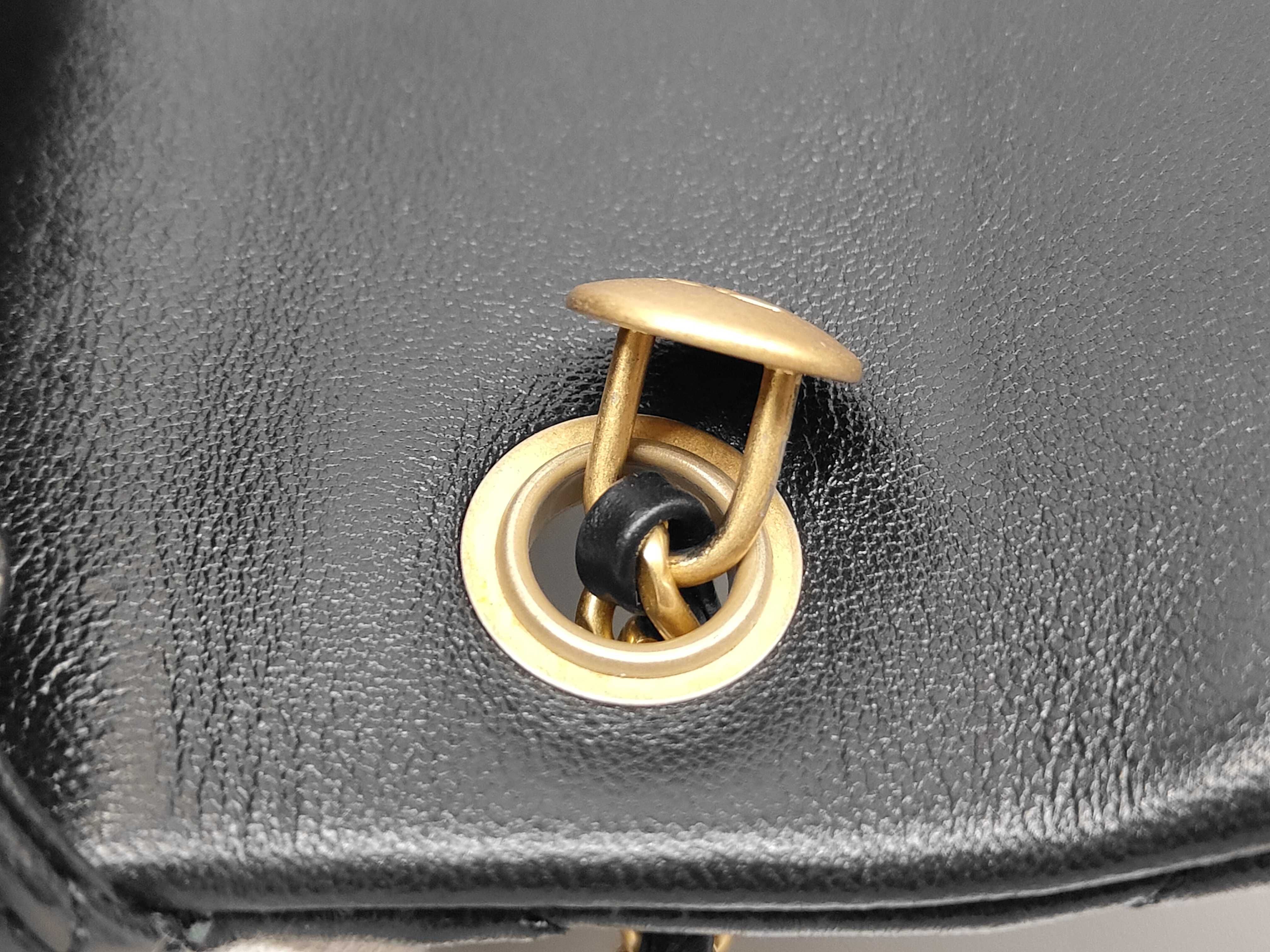 Mini Matelassé Pearl Lambskin Gold Hardware Chain Shoulder Bag with Serial Number Plate AS4868 Black Shoulder Bag — view 8