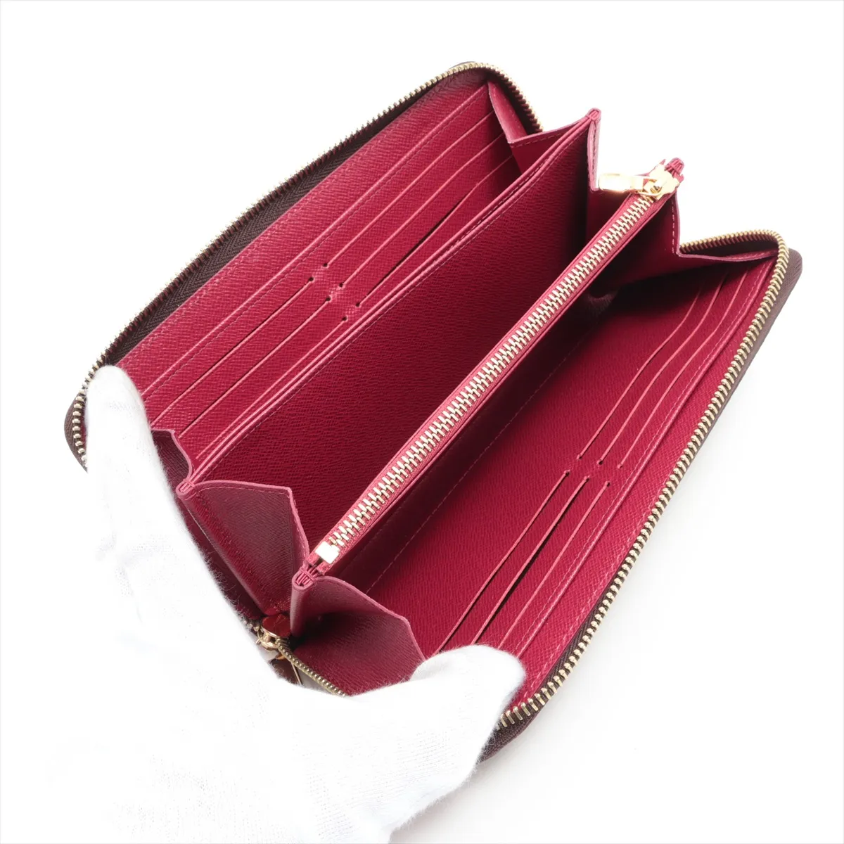 Monogram Zippy Wallet M41895 Fuchsia Round Zip Wallet (RFID detected) — view 3