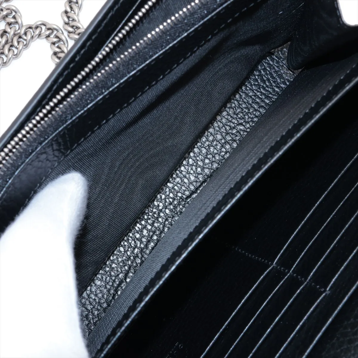 Dionysus Leather Chain Wallet Black 401231 — view 7
