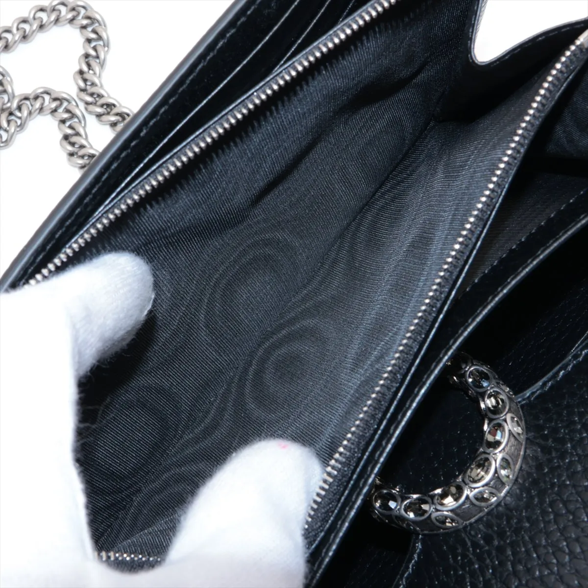 Dionysus Leather Chain Wallet Black 401231 — view 8
