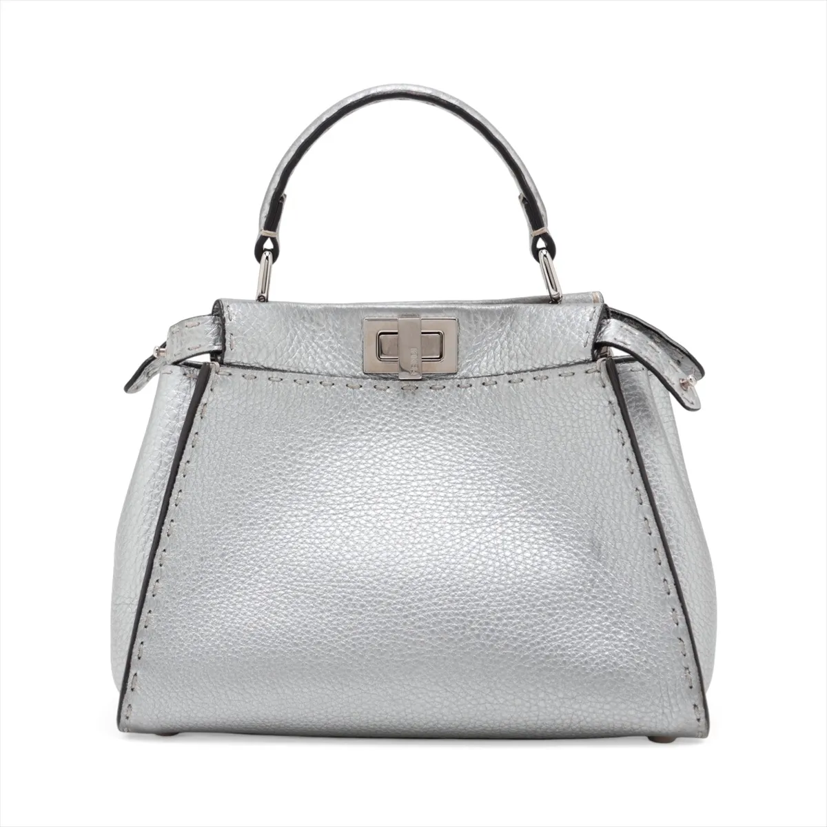 Selleria Mini Peekaboo Leather 2-Way Handbag, Silver 8BN244 — view 2