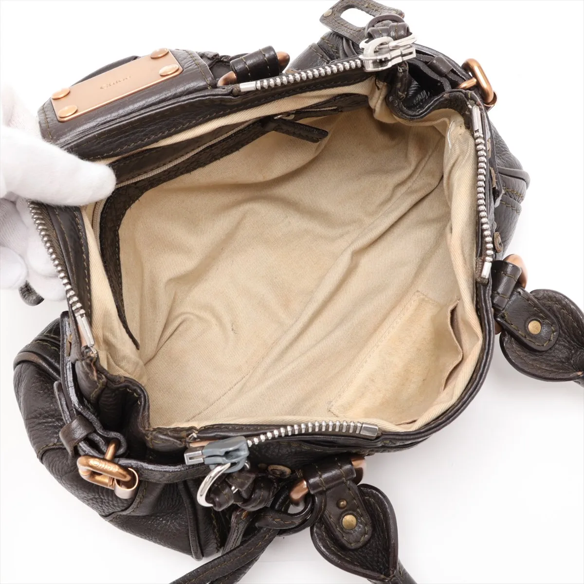 Paddington Leather Handbag, Green — view 7