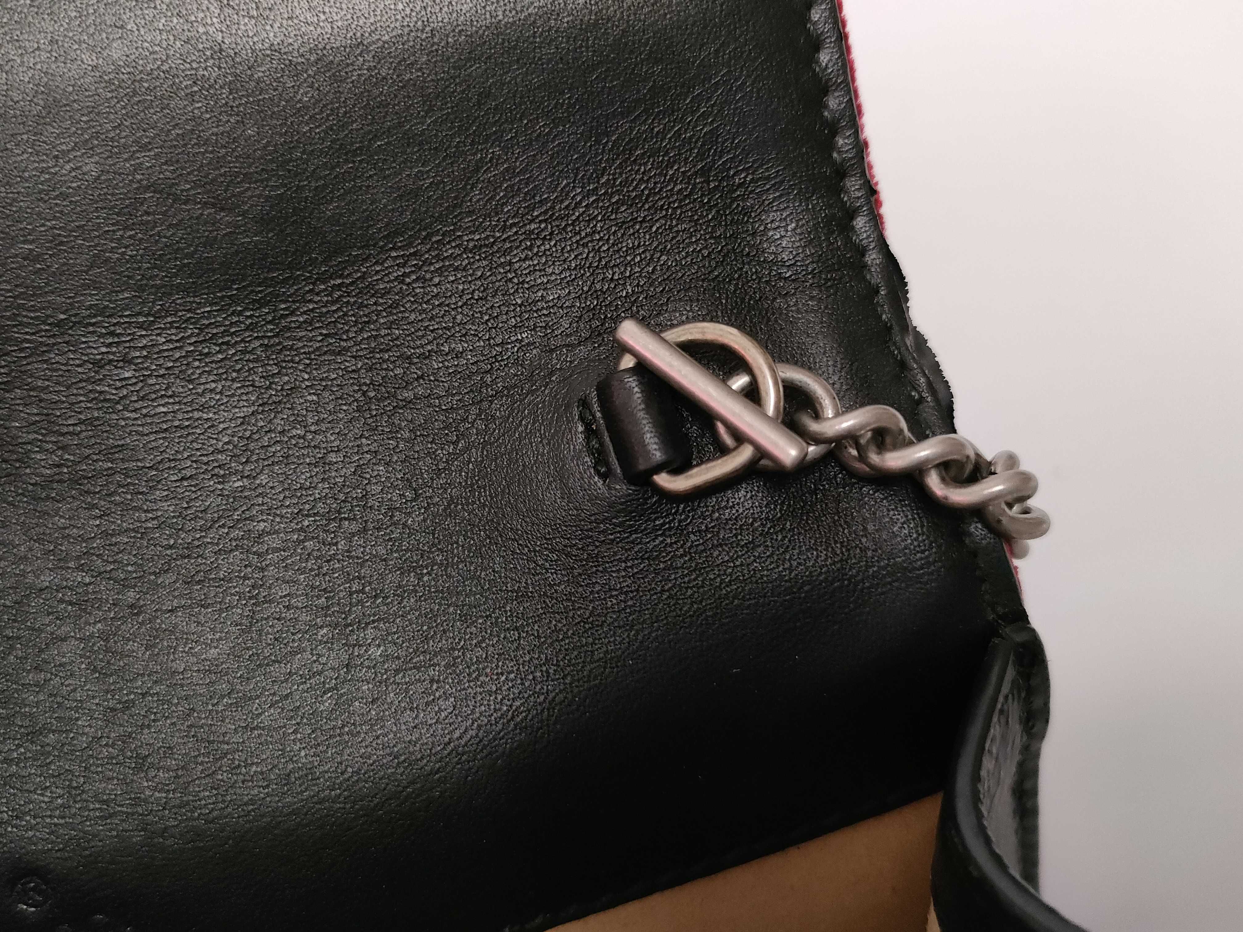 GG Velvet Dionysus Velvet x Leather Chain Shoulder Bag Red x Black 476432 (Parts missing) — view 10