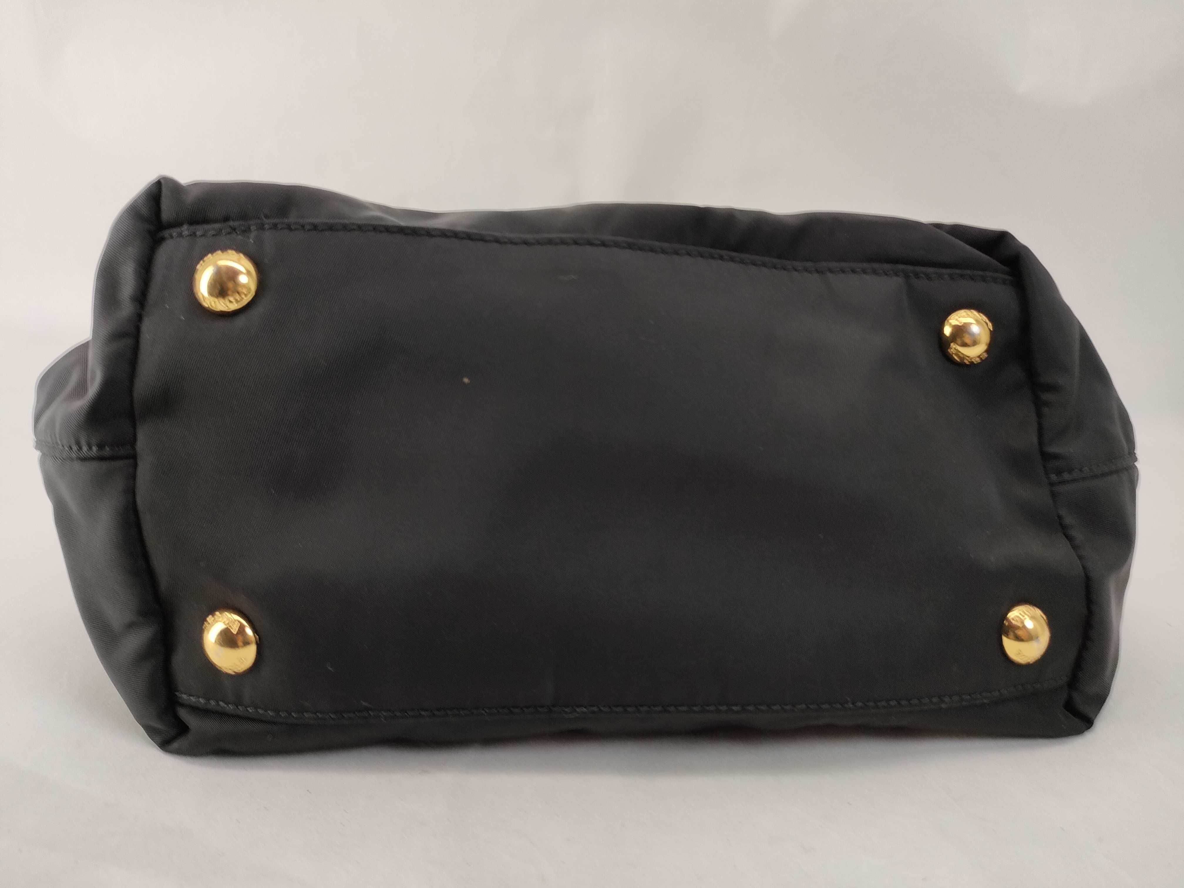 Nylon Handbag with Ribbon, Nylon x Leather Handbag — view 6
