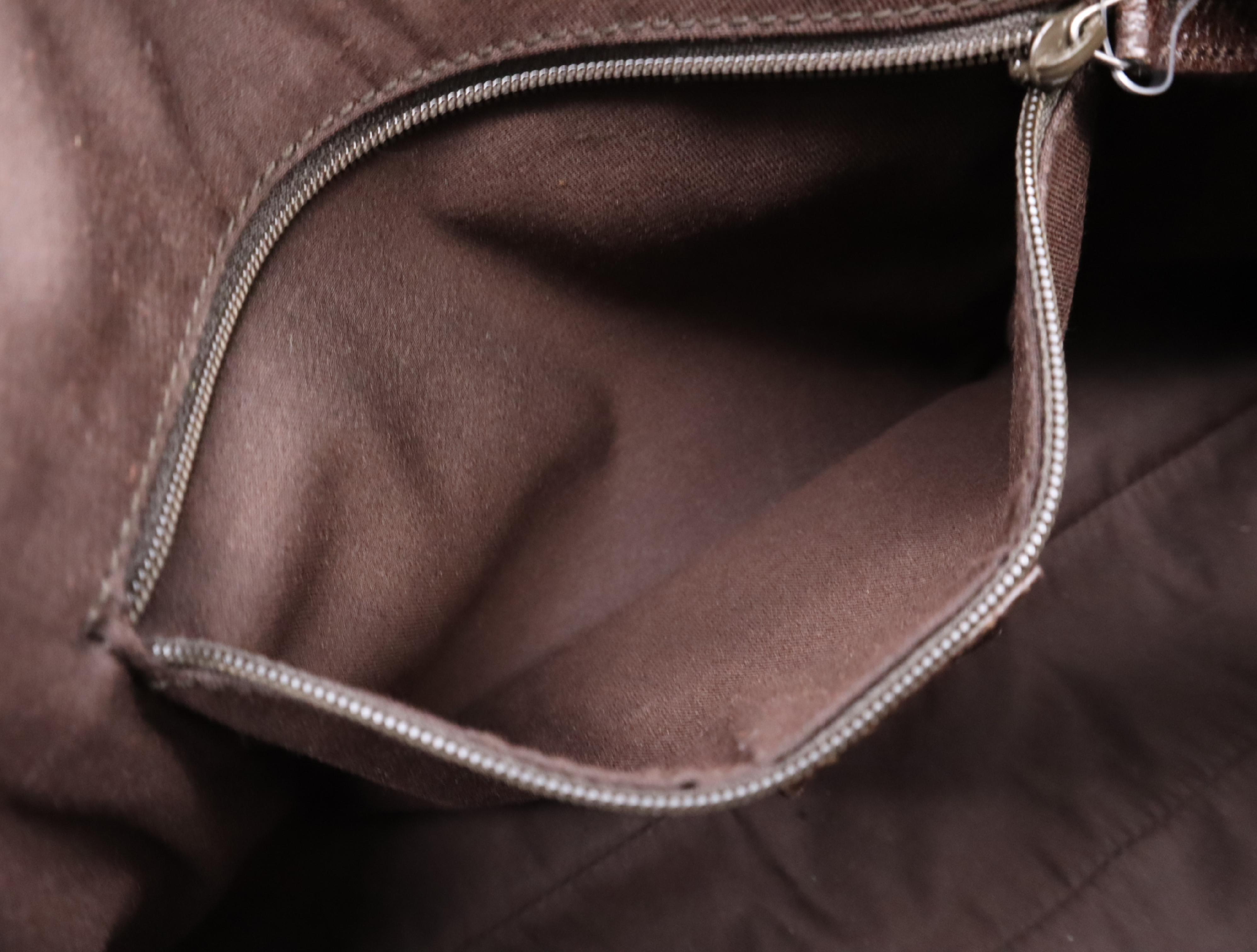 121023 Canvas x Leather GG Canvas Brown Silver Hardware Handbag — view 13
