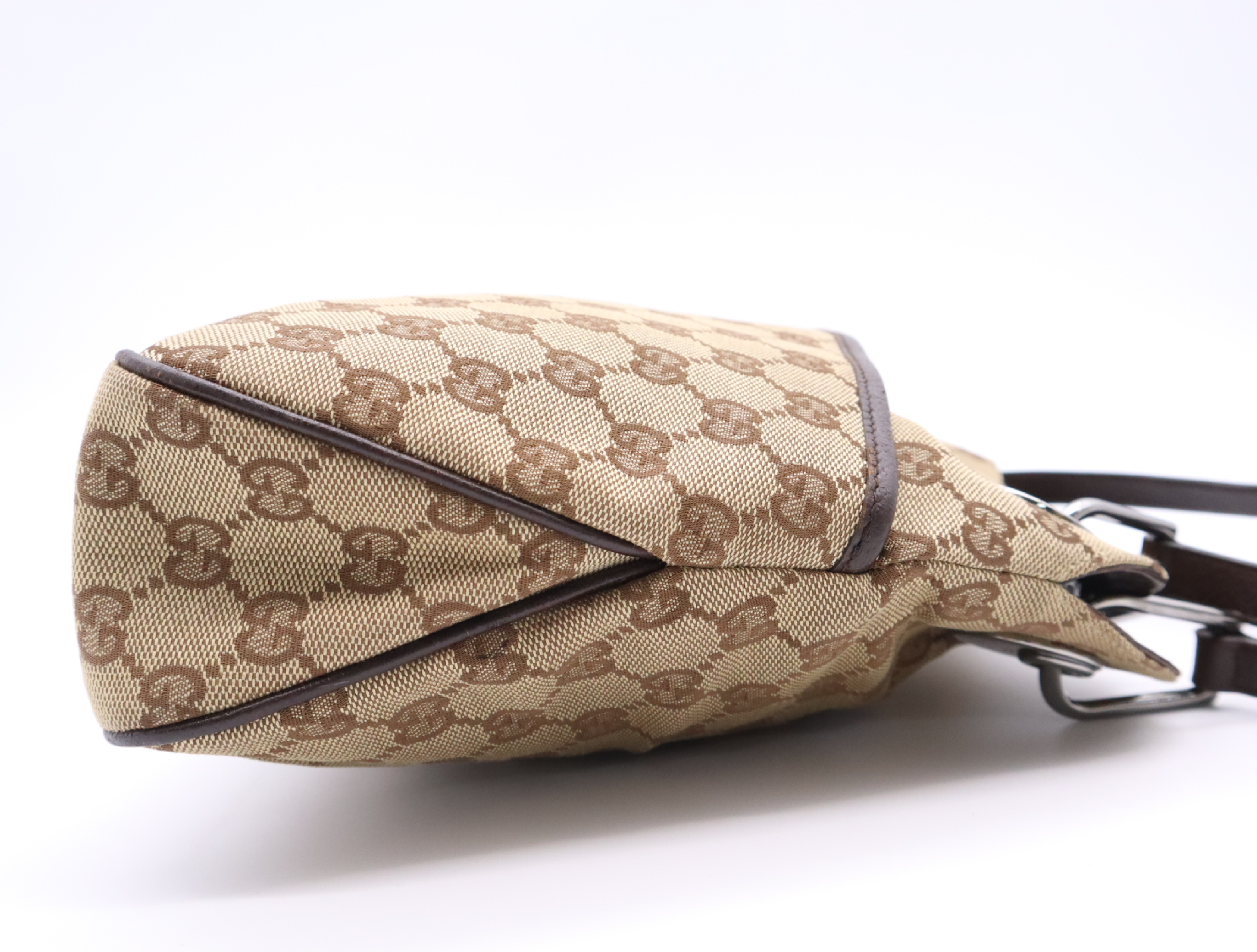 121023 Canvas x Leather GG Canvas Brown Silver Hardware Handbag — view 5