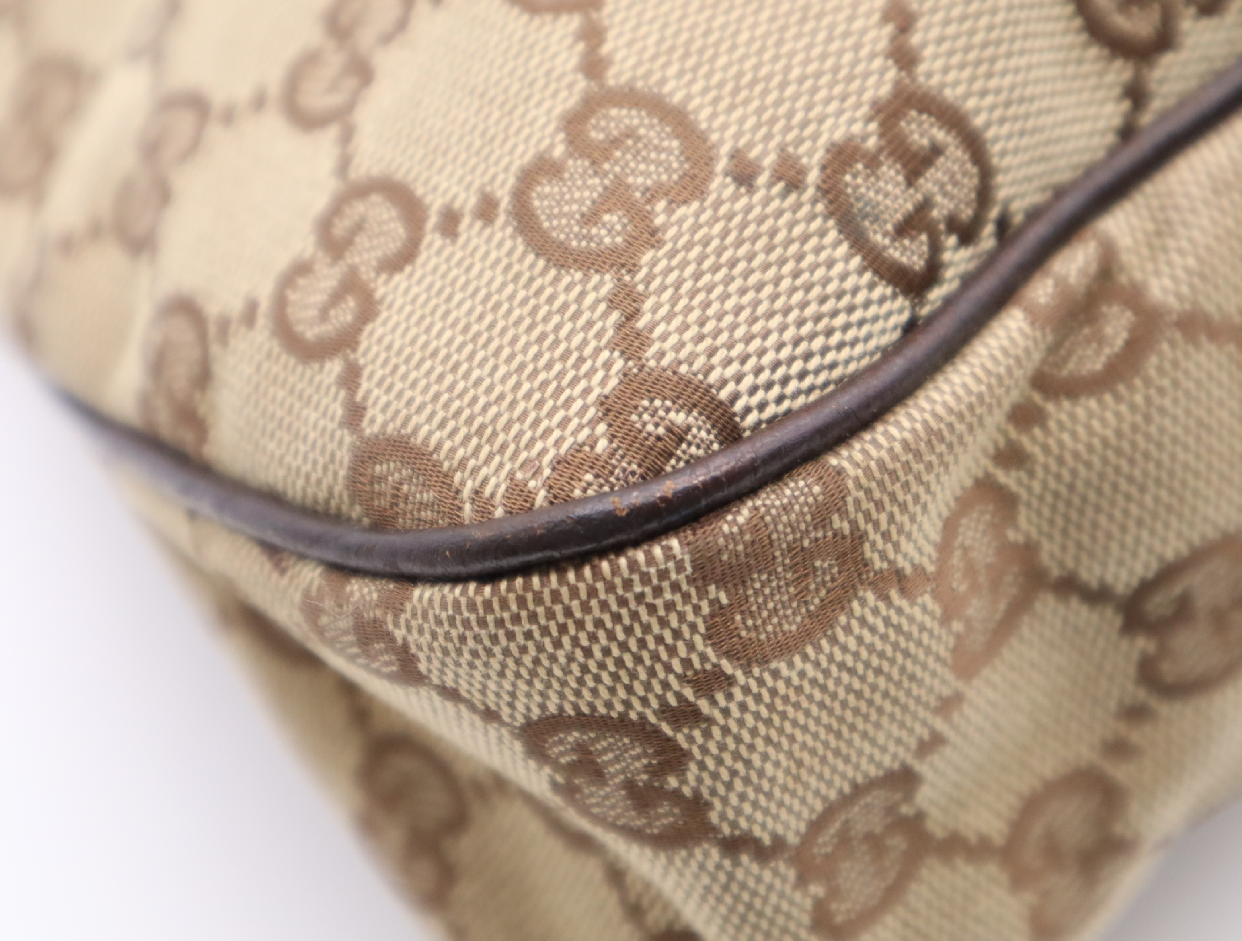 121023 Canvas x Leather GG Canvas Brown Silver Hardware Handbag — view 6