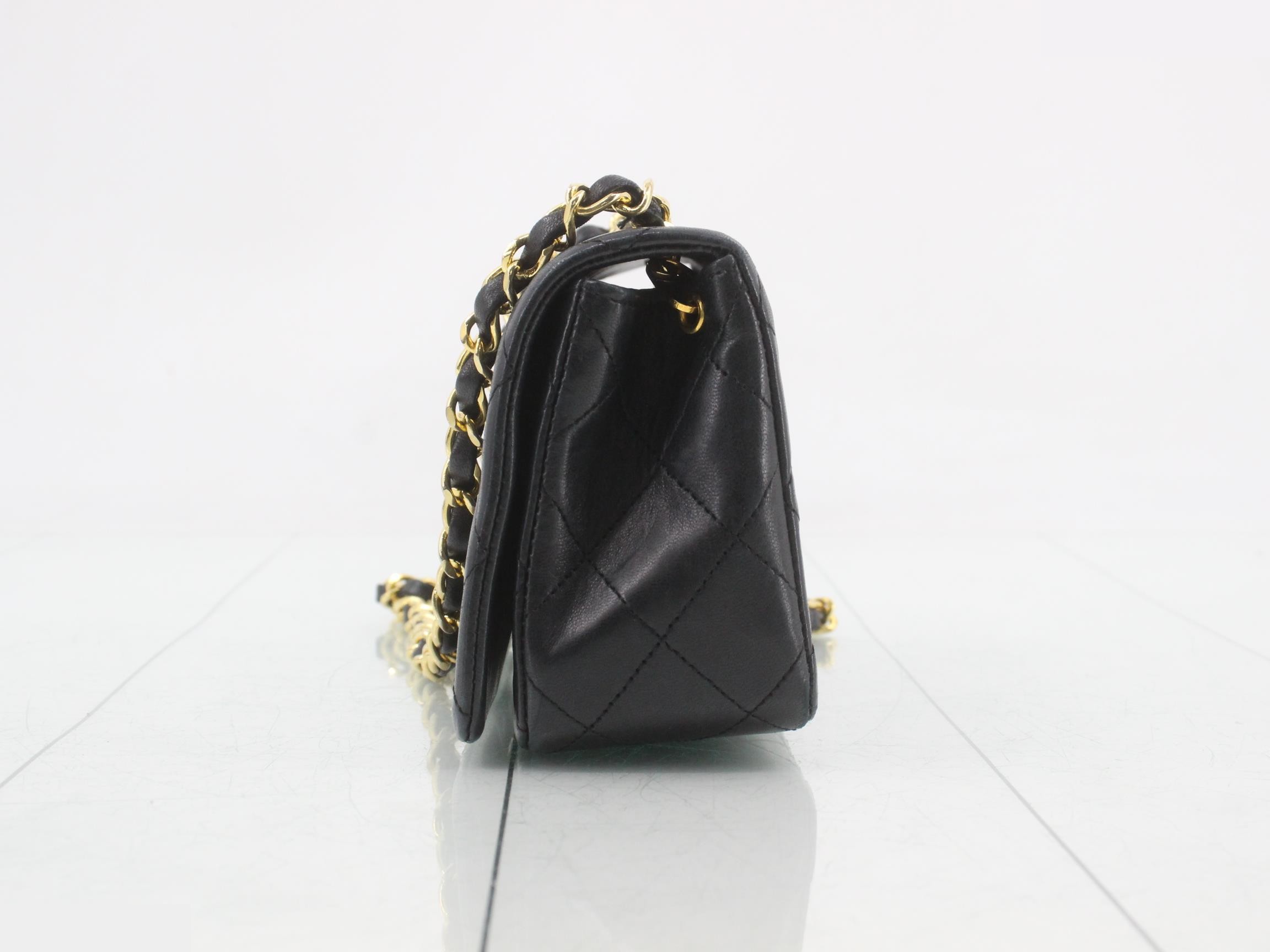 Matelassé Lambskin Shoulder Bag, Black — view 3