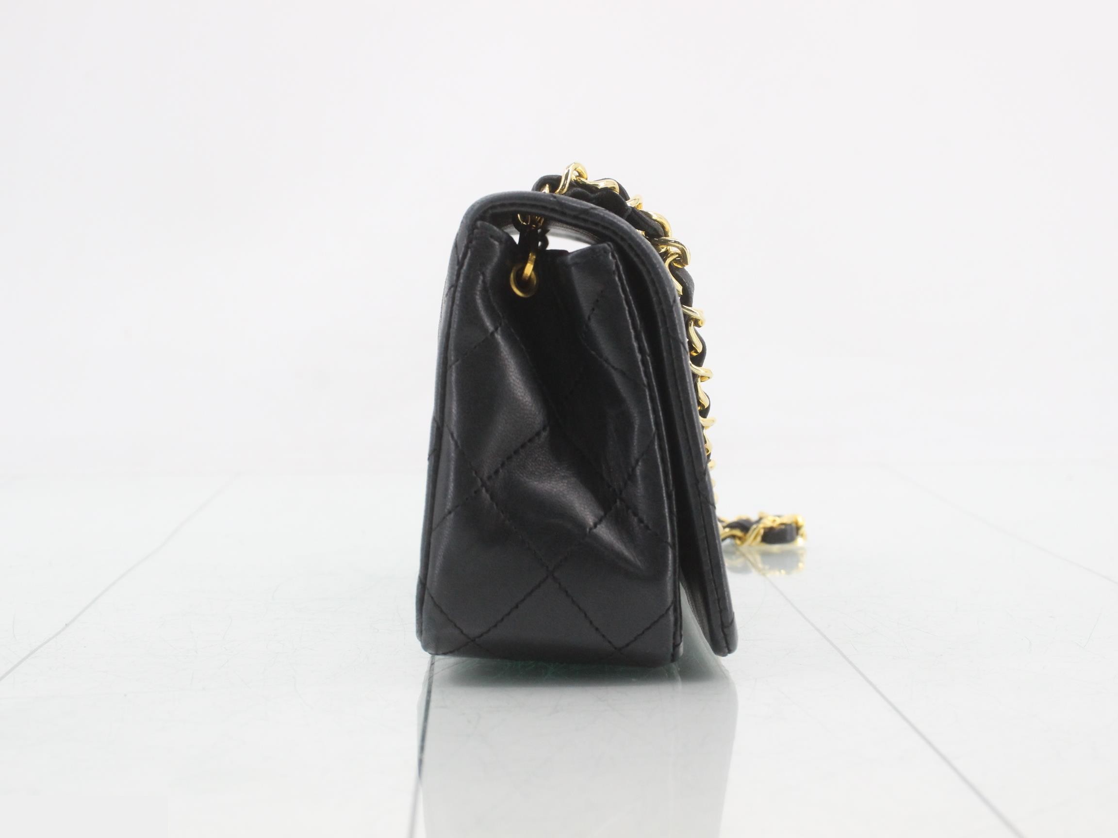 Matelassé Lambskin Shoulder Bag, Black — view 4