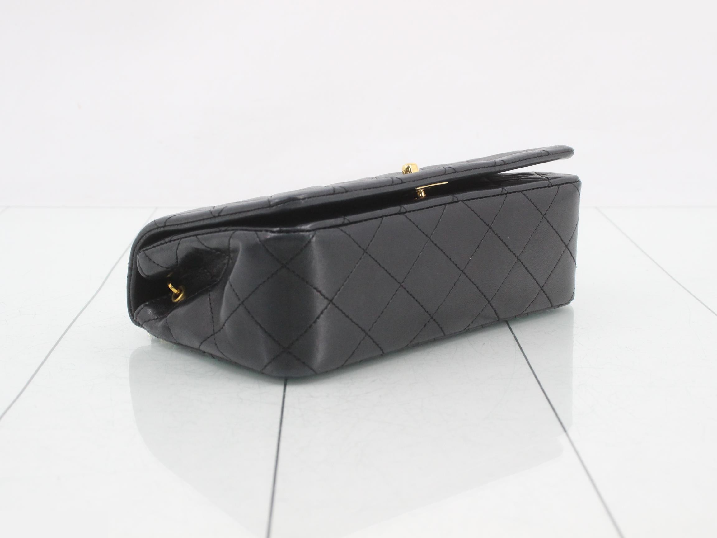 Matelassé Lambskin Shoulder Bag, Black — view 5